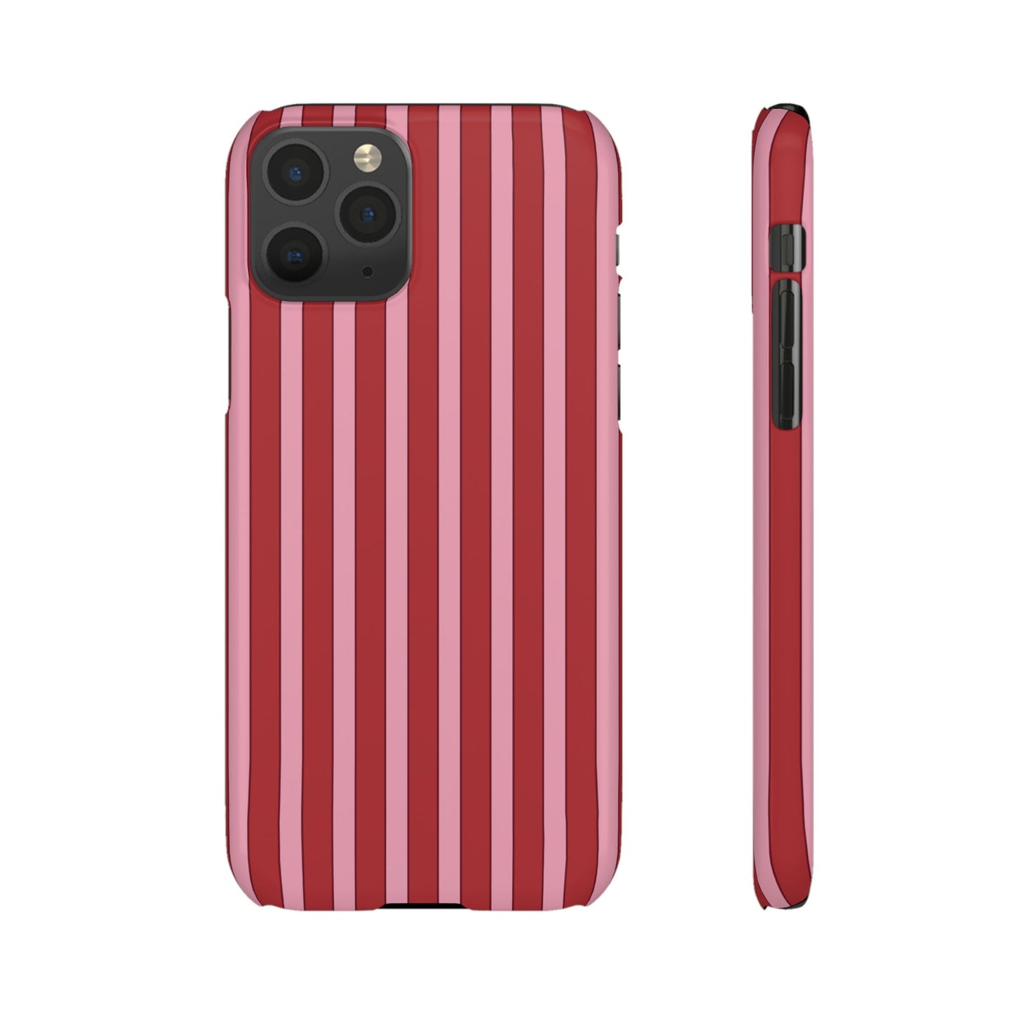 Striped Red Snap Phone Case — Slim Phone Cover for Apple iPhone and Samsung Galaxy.