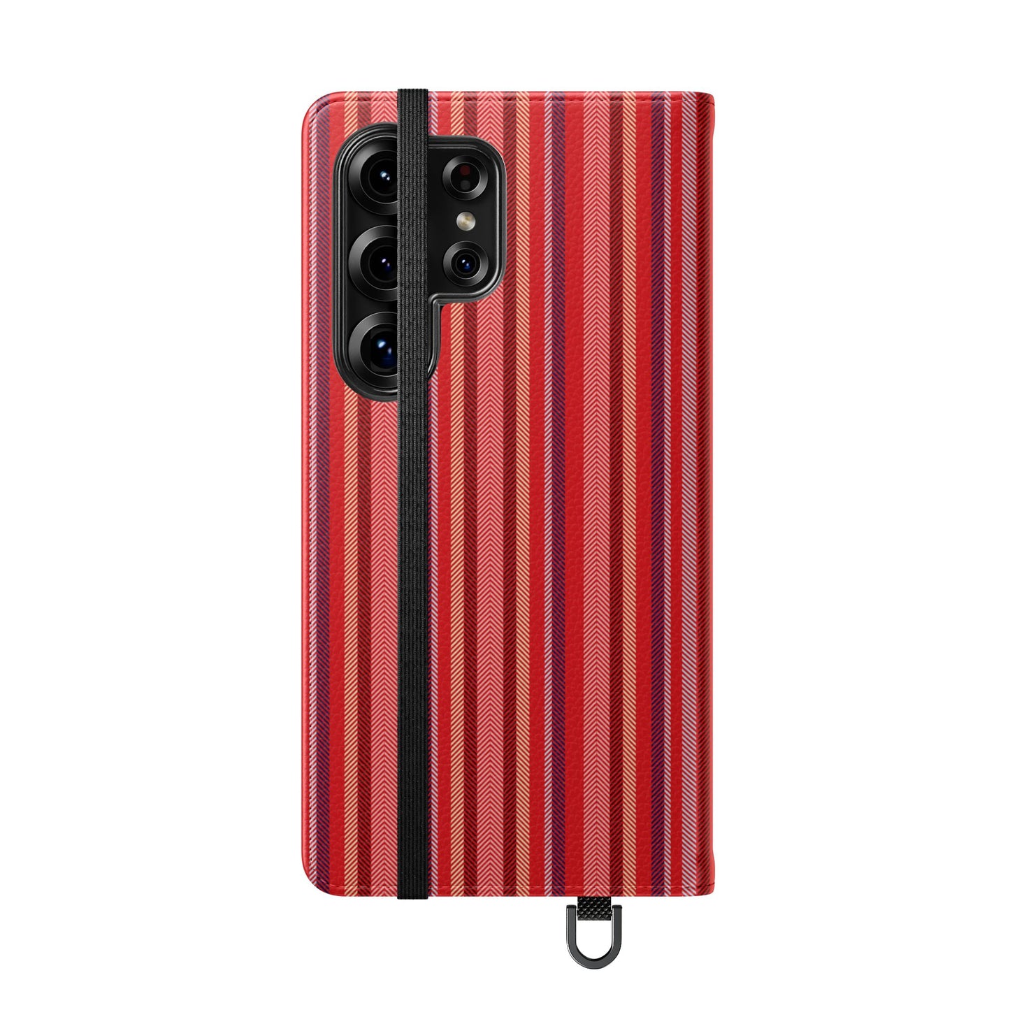 Red Stripe Flip Phone Case – Protective Wallet Folio with Card Slots
