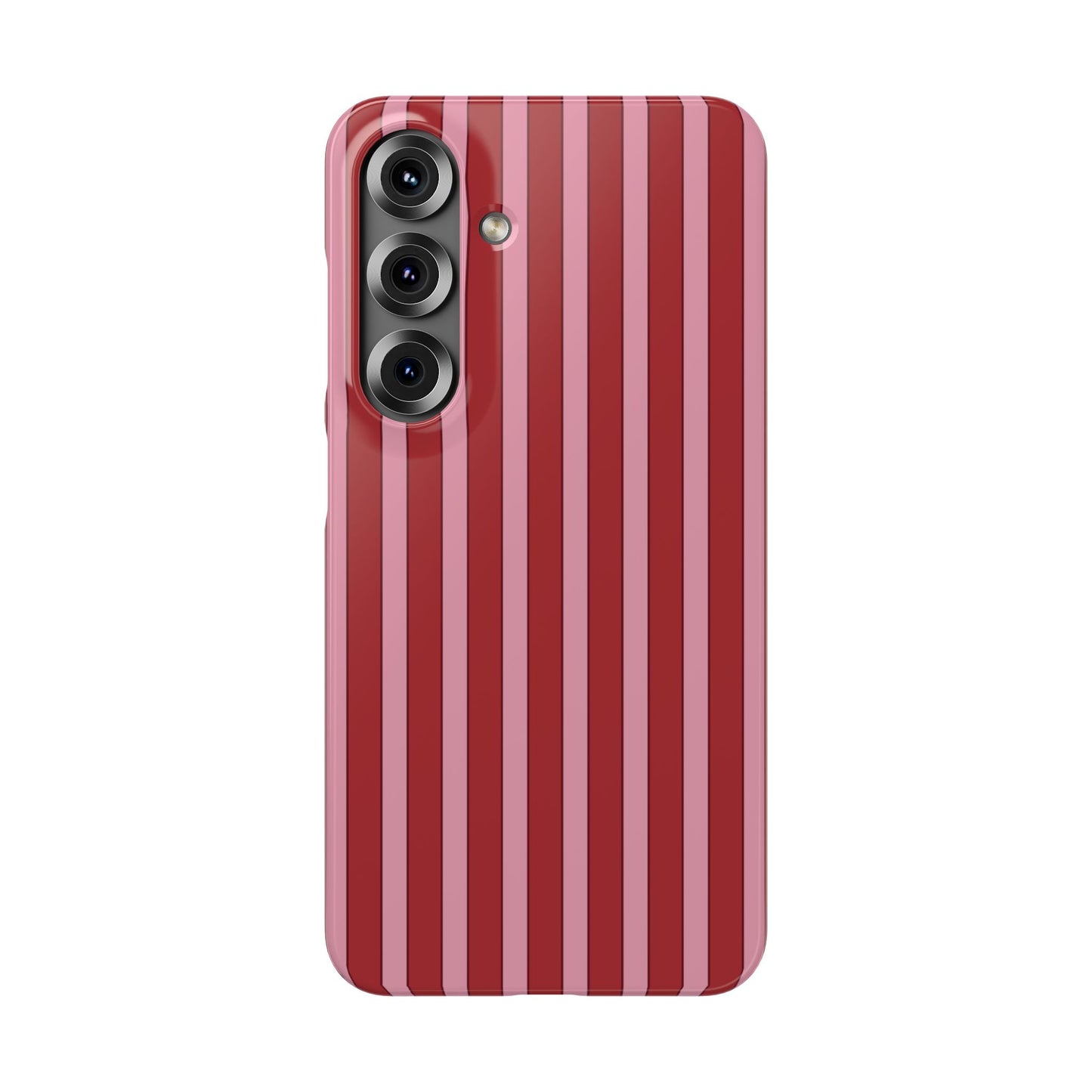 Striped Red Snap Phone Case — Slim Phone Cover for Apple iPhone and Samsung Galaxy.
