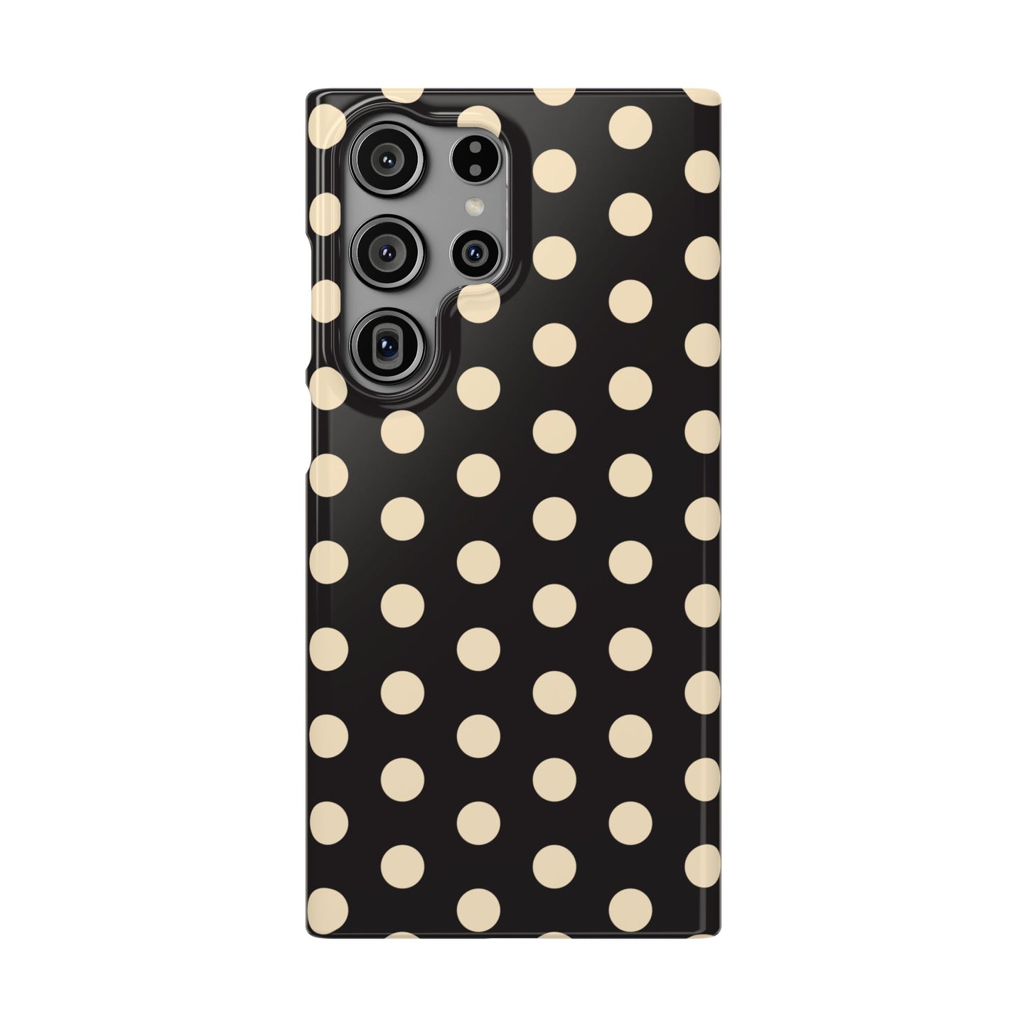 Polka Dot Snap Phone Case — Classic Black & Cream Retro Dots
