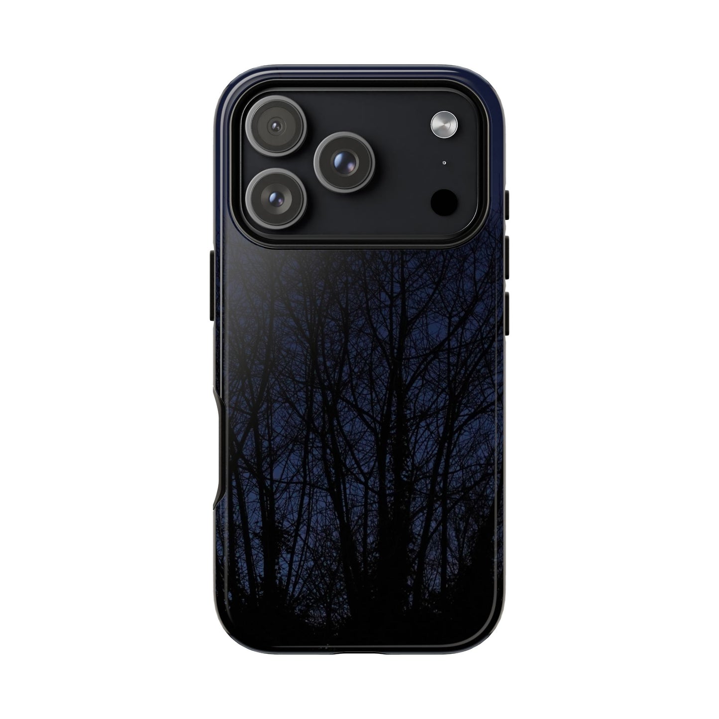 Night Forest Phone Case — Dark Tree Silhouette Protective Tough Case