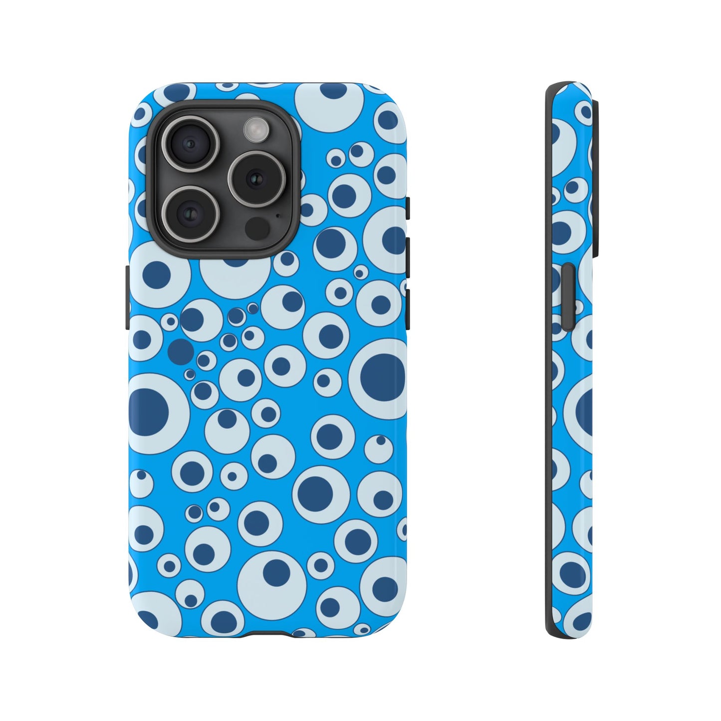 Blue Bubble Pattern Tough Phone Case — Retro Pop Circles Design