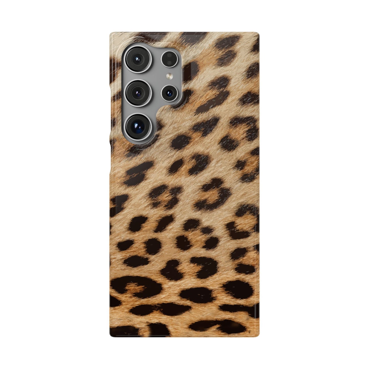 Leopard Print Slim Phone Case for Apple iPhone, Samsung Galaxy and Google Pixel.