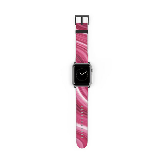 Pink Swirl Silicone Watch Band — Marble Gradient Apple Watch Strap