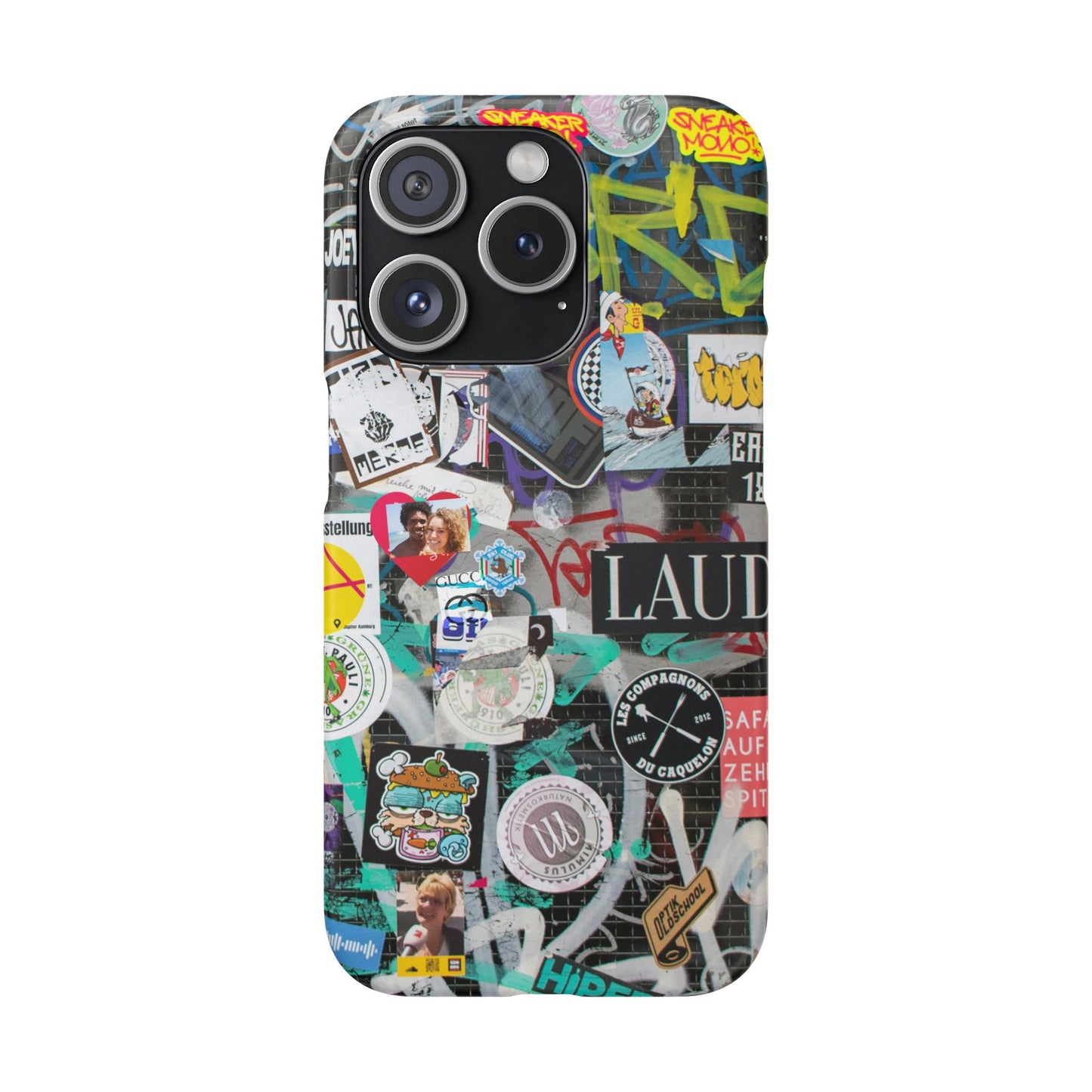 Sticker Bomb Personalised Graffiti Slim Phone Case for Apple iPhone, Samsung Galaxy and Google Pixel.