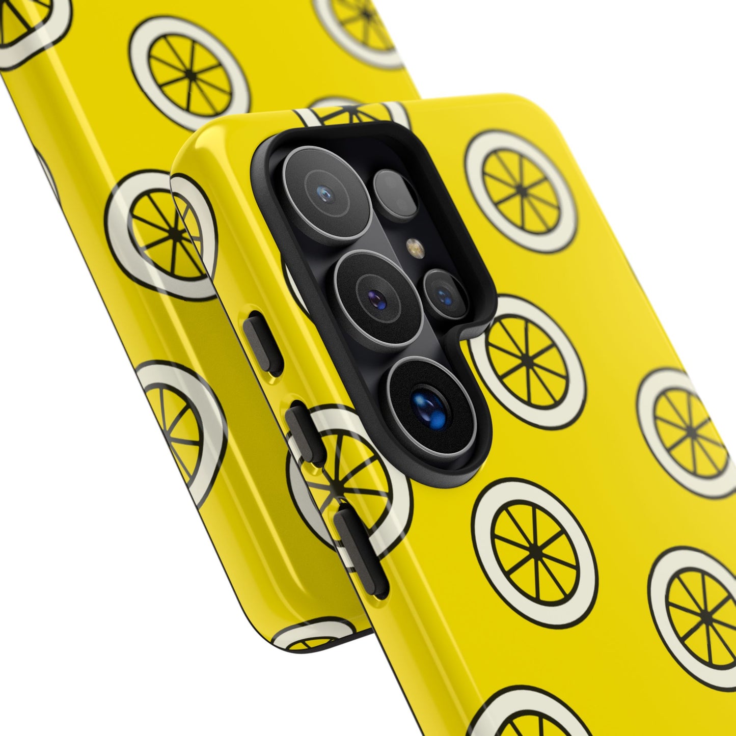 Yellow Lemon Pattern Tough Phone Case — Bright Citrus Protective Cover
