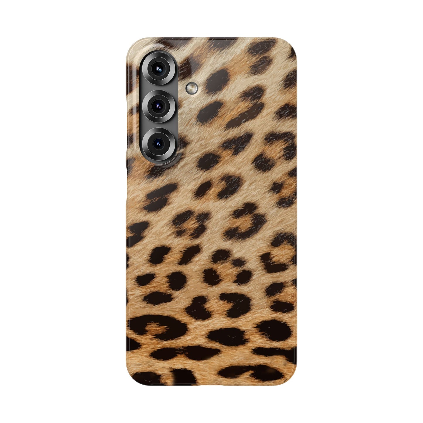 Leopard Print Slim Phone Case for Apple iPhone, Samsung Galaxy and Google Pixel.
