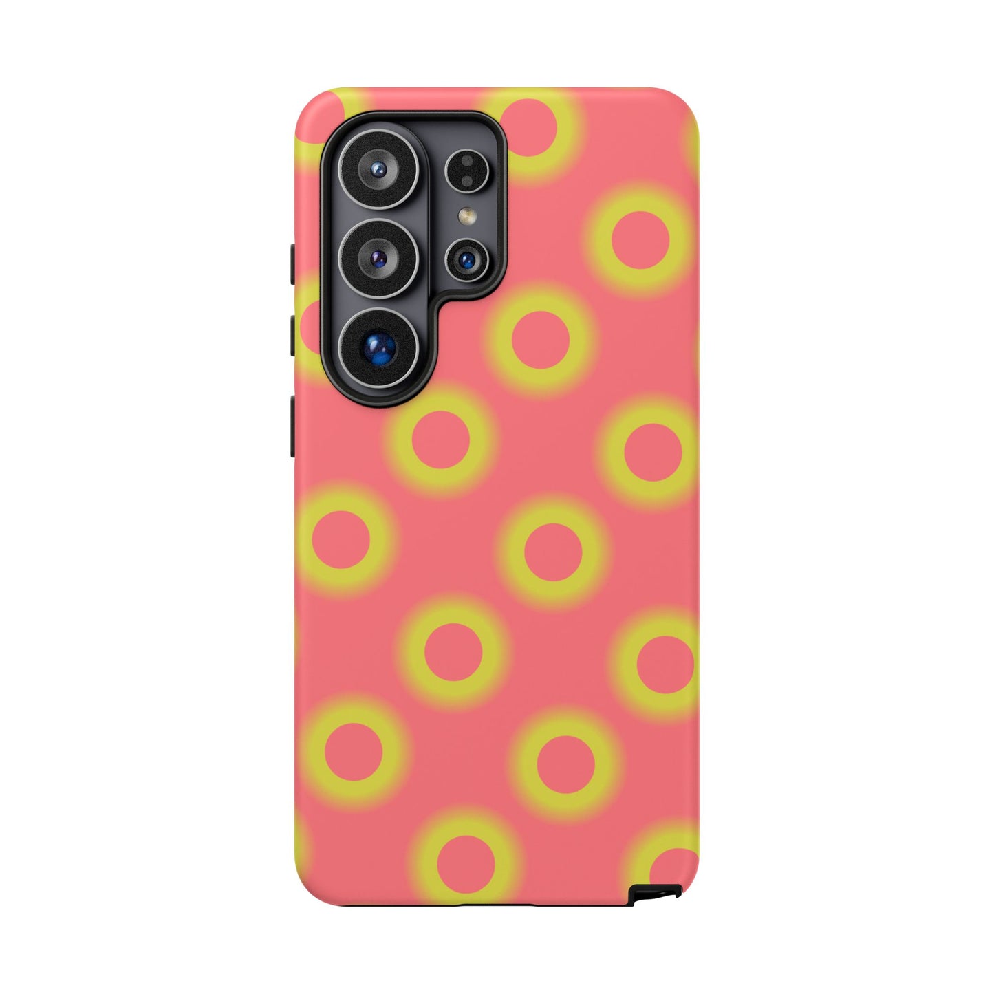 Neon Polka Dot Phone Case — Retro Pink & Lime Protective Cover