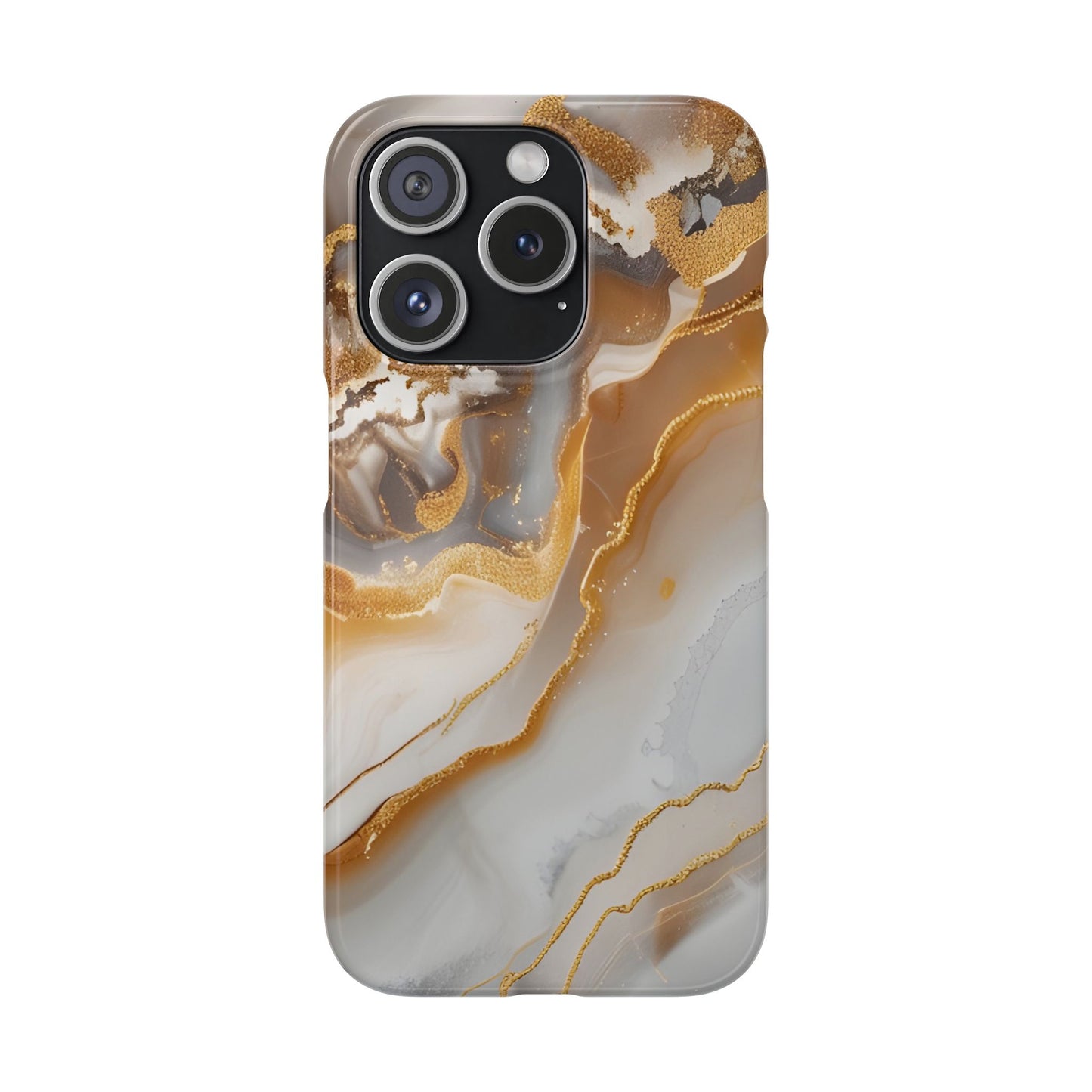 Gold Agate Phone Case – Marble Geode Snap Case