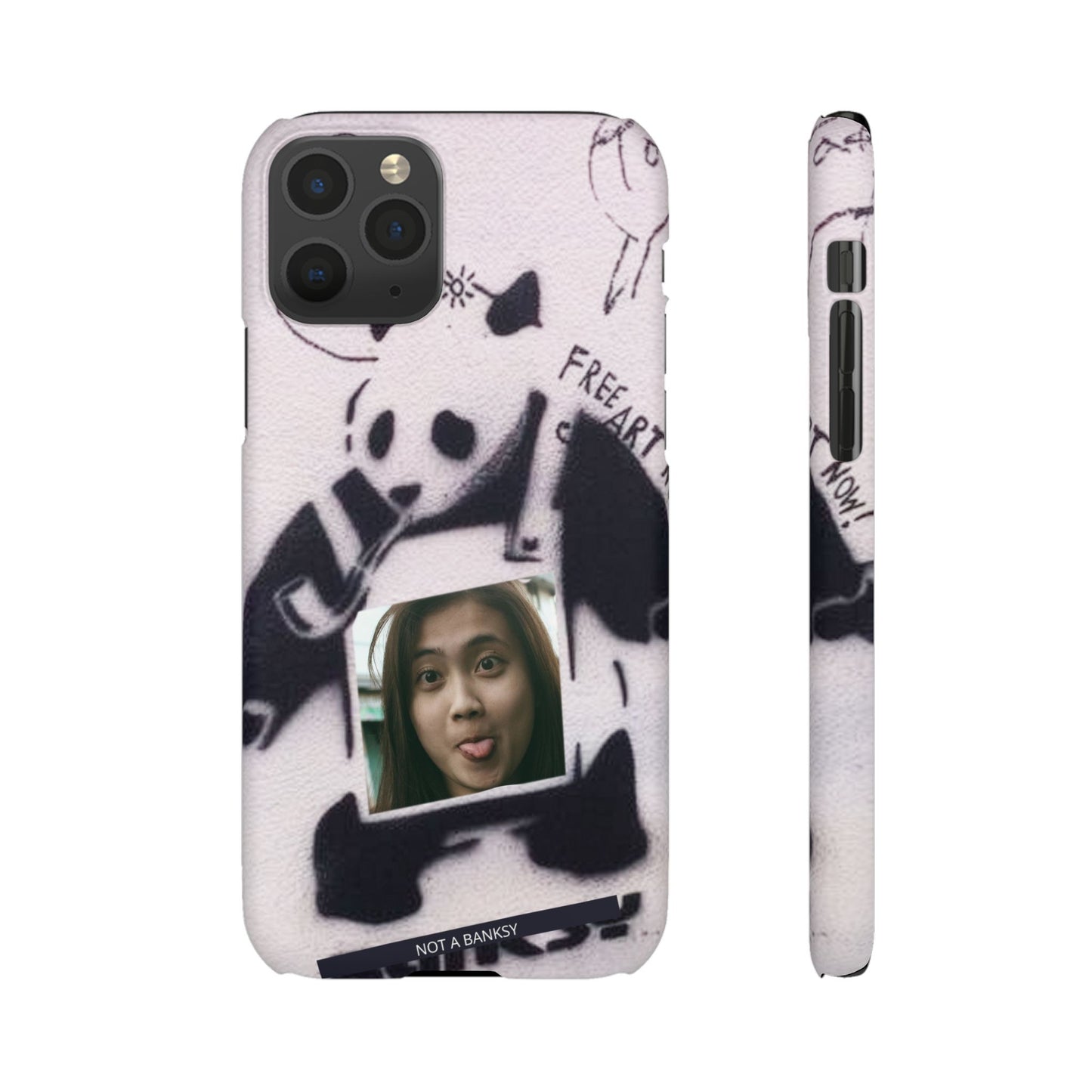 Single Image Personalised Panda Stencil Slim Phone Case for Apple iPhone, Samsung Galaxy and Google Pixel.