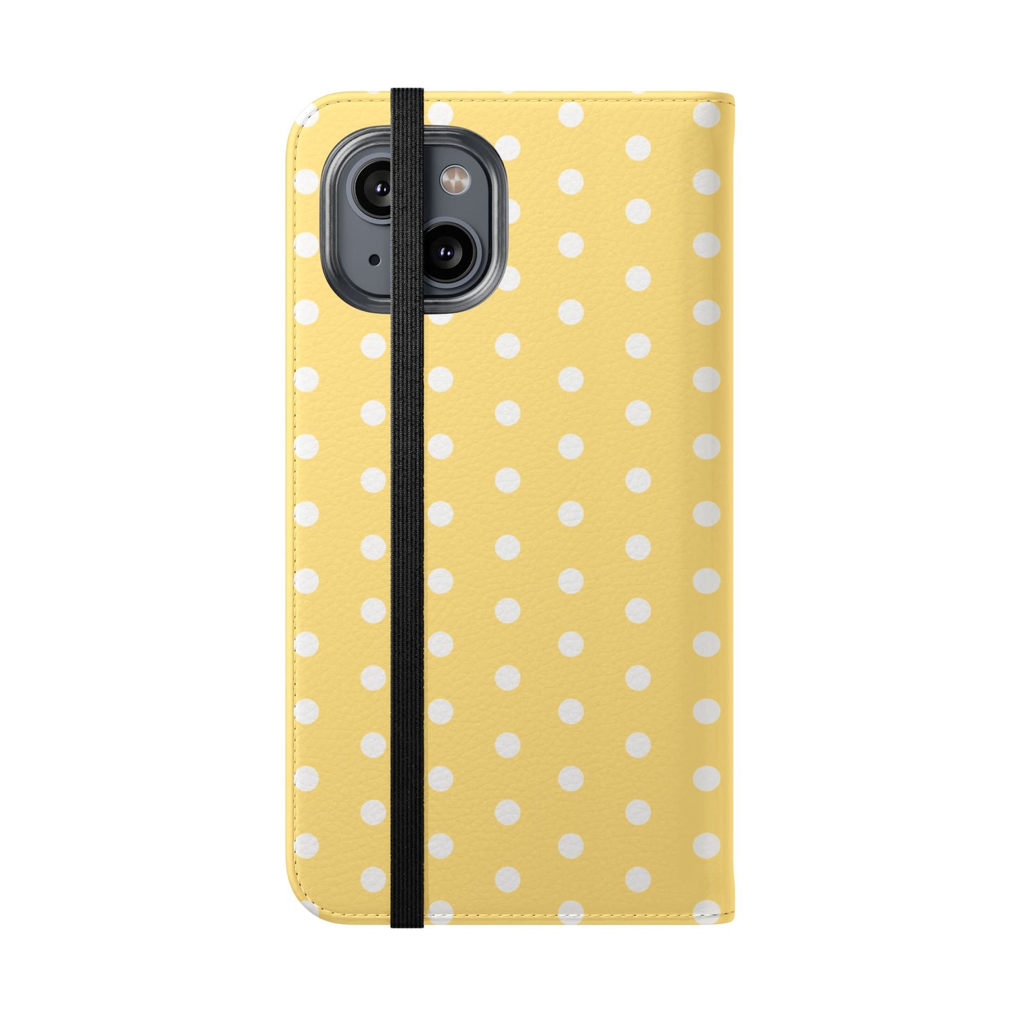 Polka Dot Flip Phone Case — Yellow Polka Dot Wallet Cover