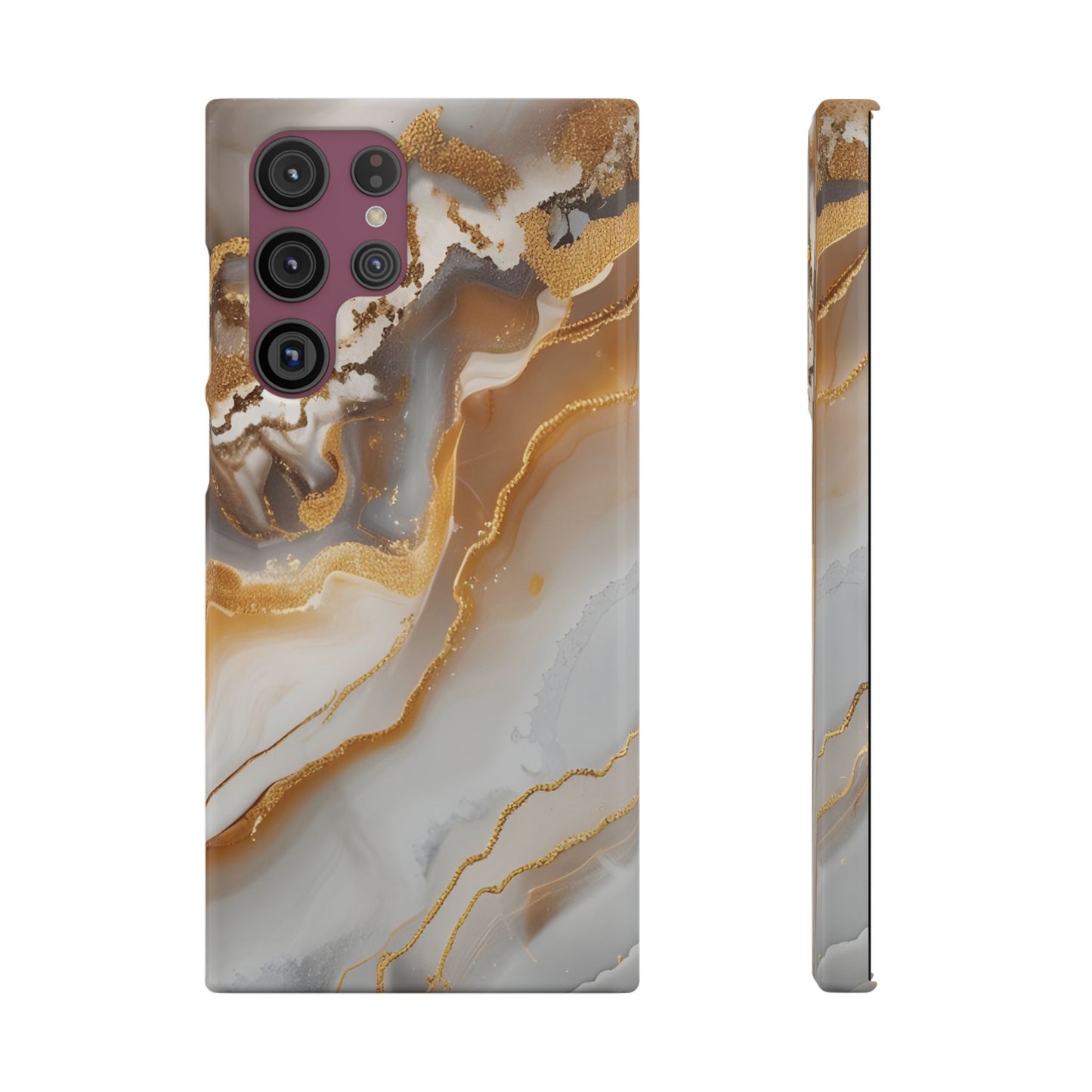 Gold Agate Phone Case – Marble Geode Snap Case