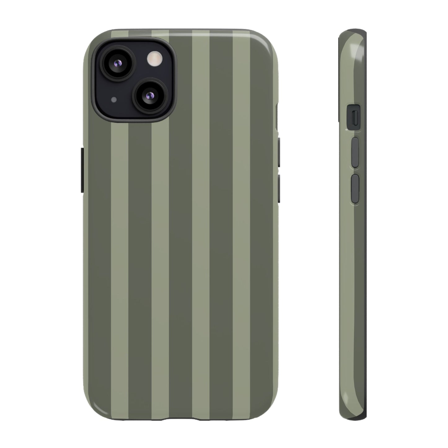 Olive Striped Tough Phone Case — Durable Military-Inspired Protective Cover