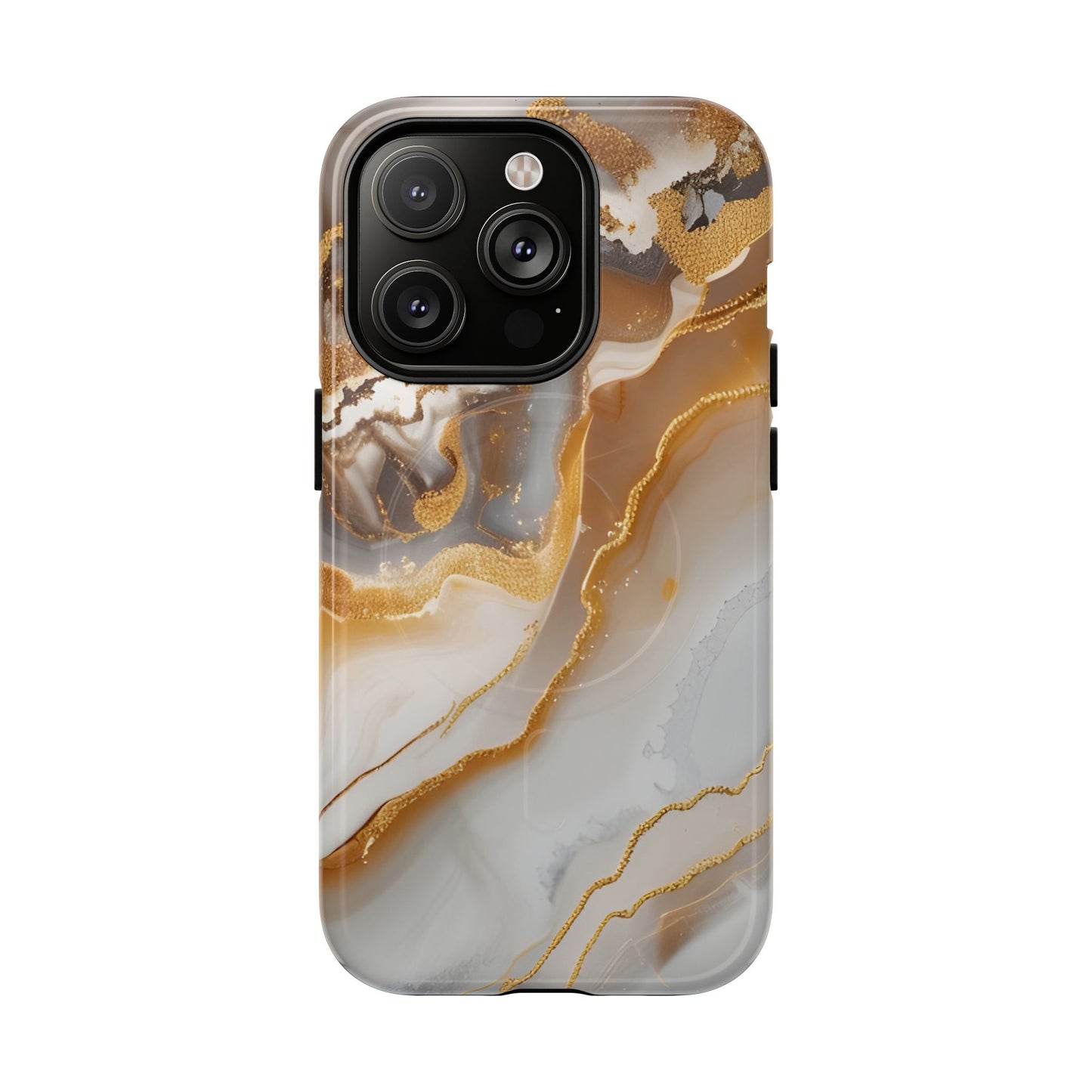 Marble and Gold Magnetic Phone Case — Marble and Gold Tough Protective MagSafe Case