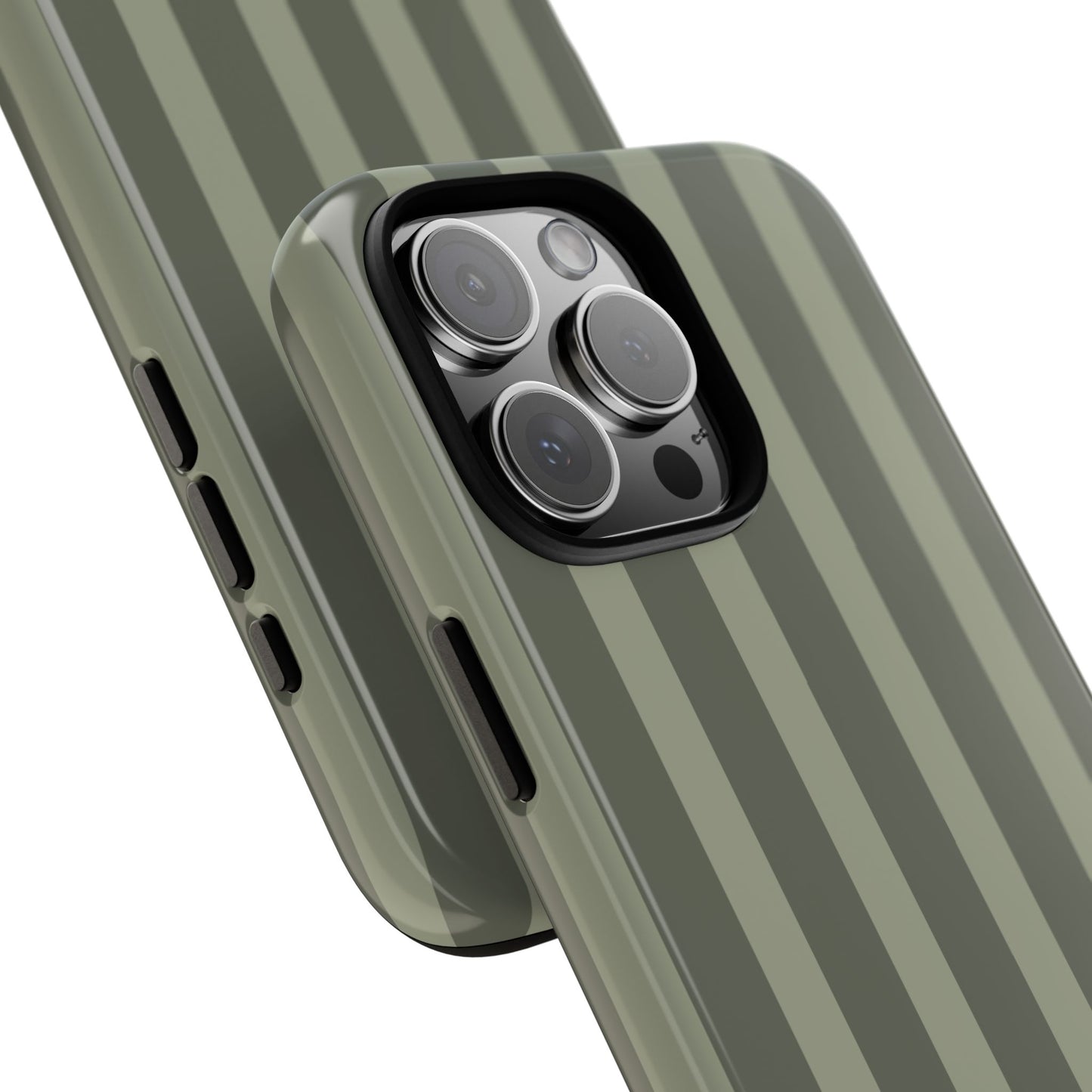 Olive Striped Tough Phone Case — Durable Military-Inspired Protective Cover