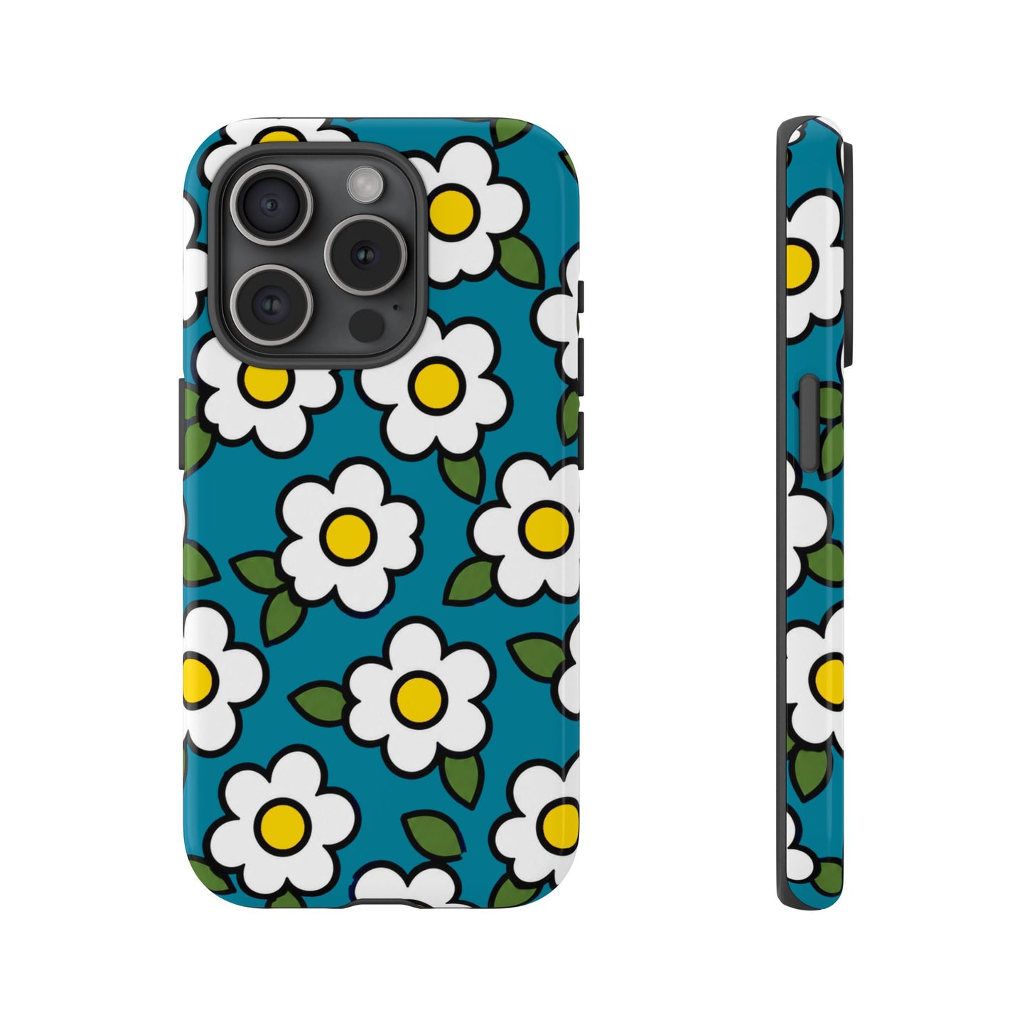Blue Daisy Tough Phone Case — Floral Protective iPhone Cover