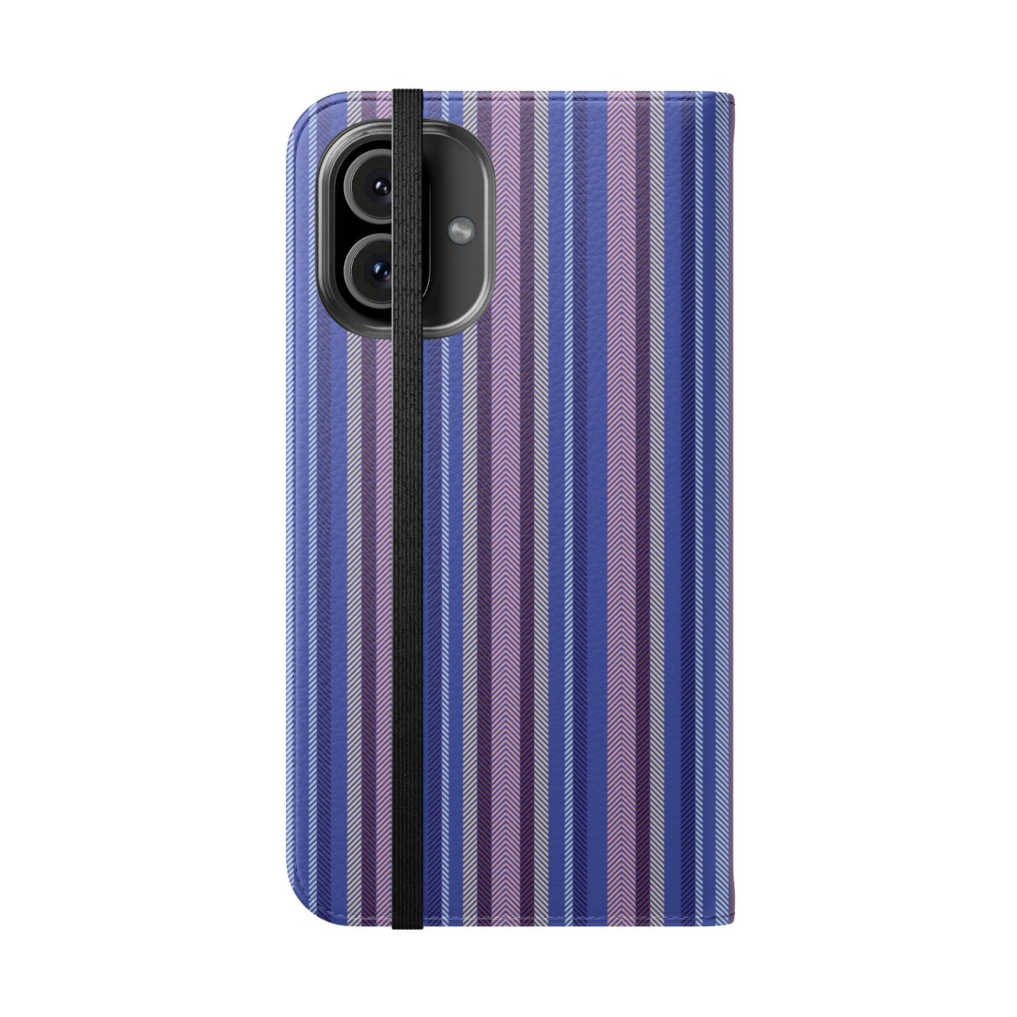 Striped Blue Flip Phone Case — Wallet Folio Phone Cover