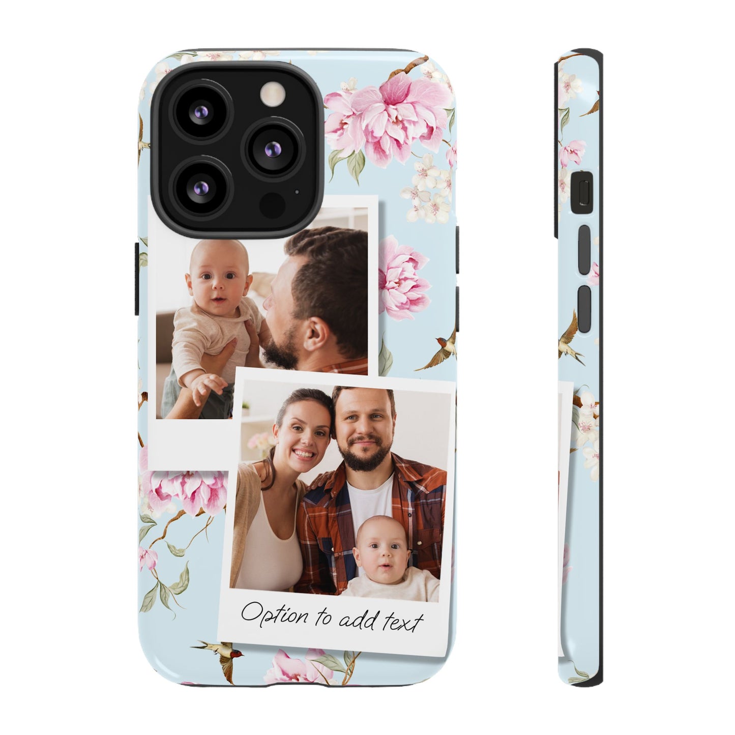 Two image Personalised Floral Photo Collage Tough Case — Personalised Family Phone Case