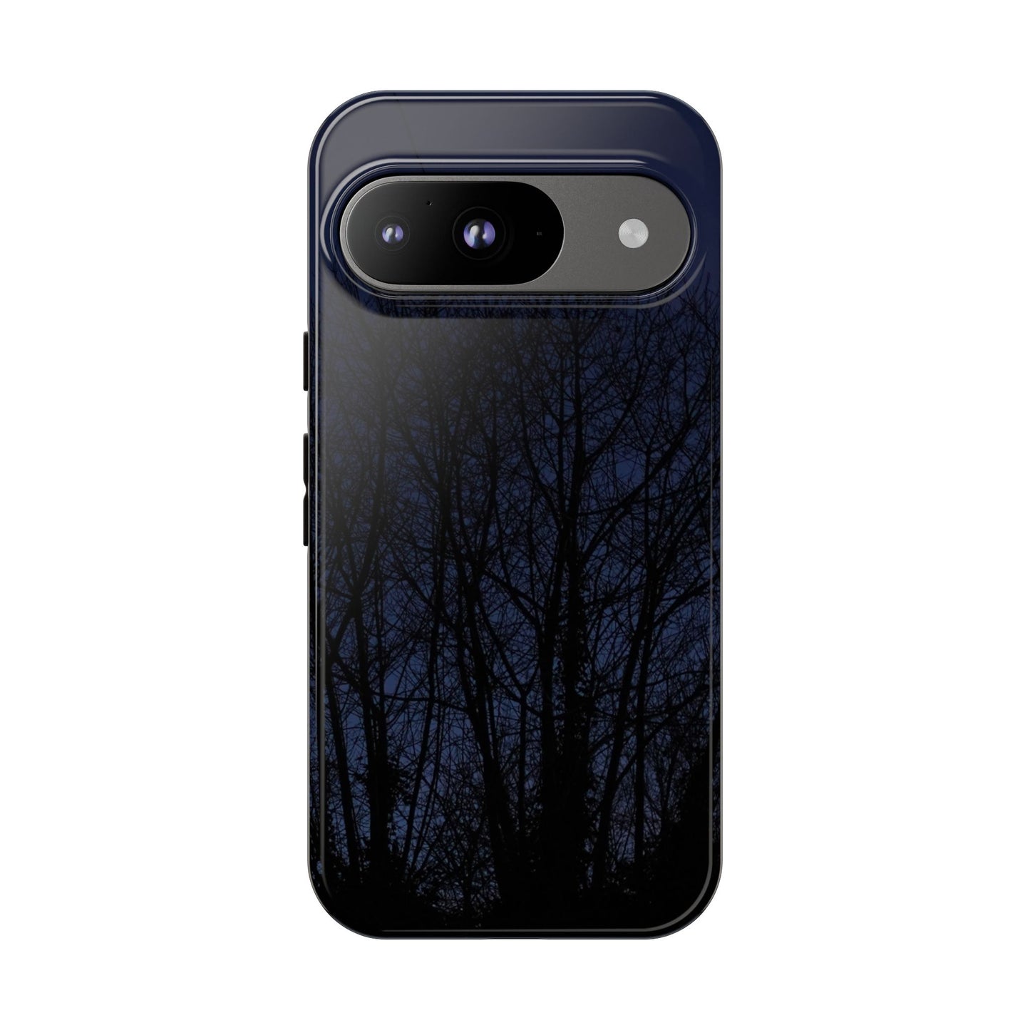Night Forest Phone Case — Dark Tree Silhouette Protective Tough Case