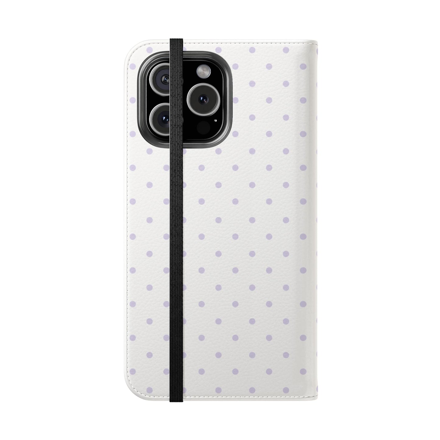 Polka Dot Flip Phone Case — White and Violet Polka Dot Wallet Cover