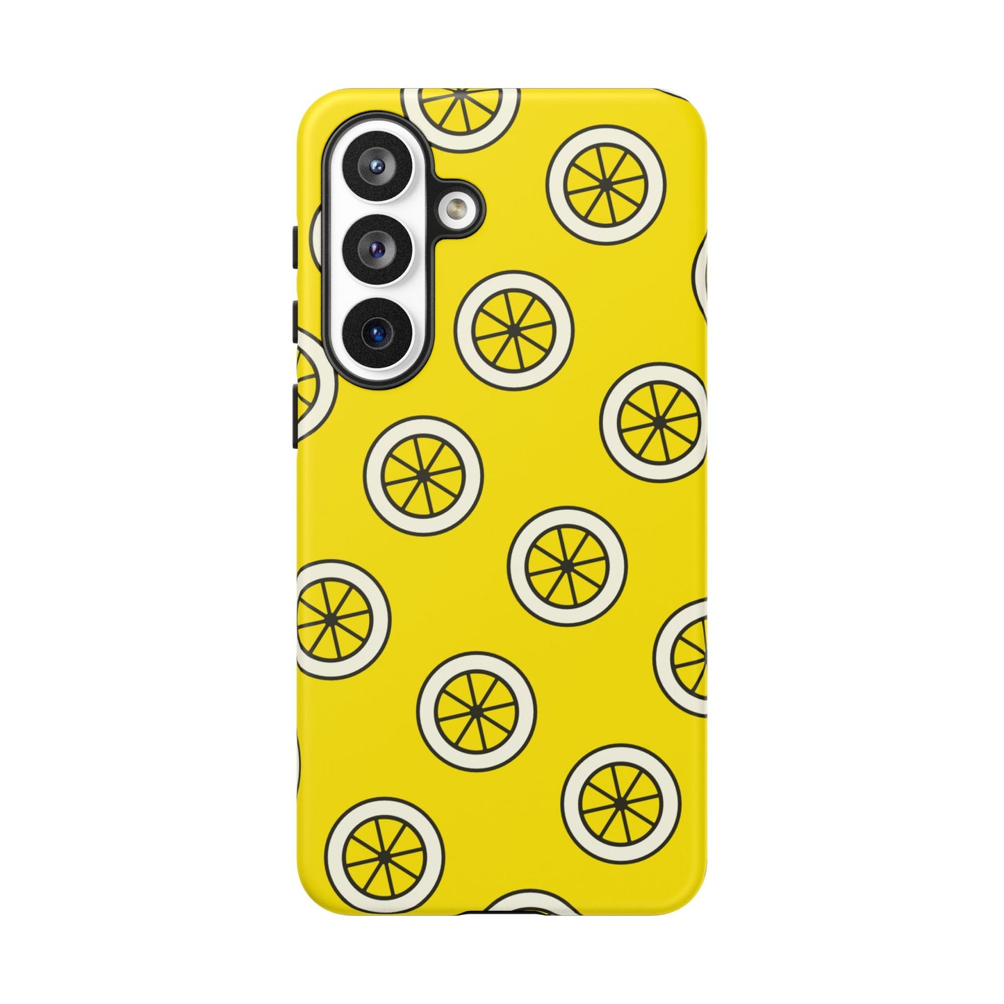 Yellow Lemon Pattern Tough Phone Case — Bright Citrus Protective Cover