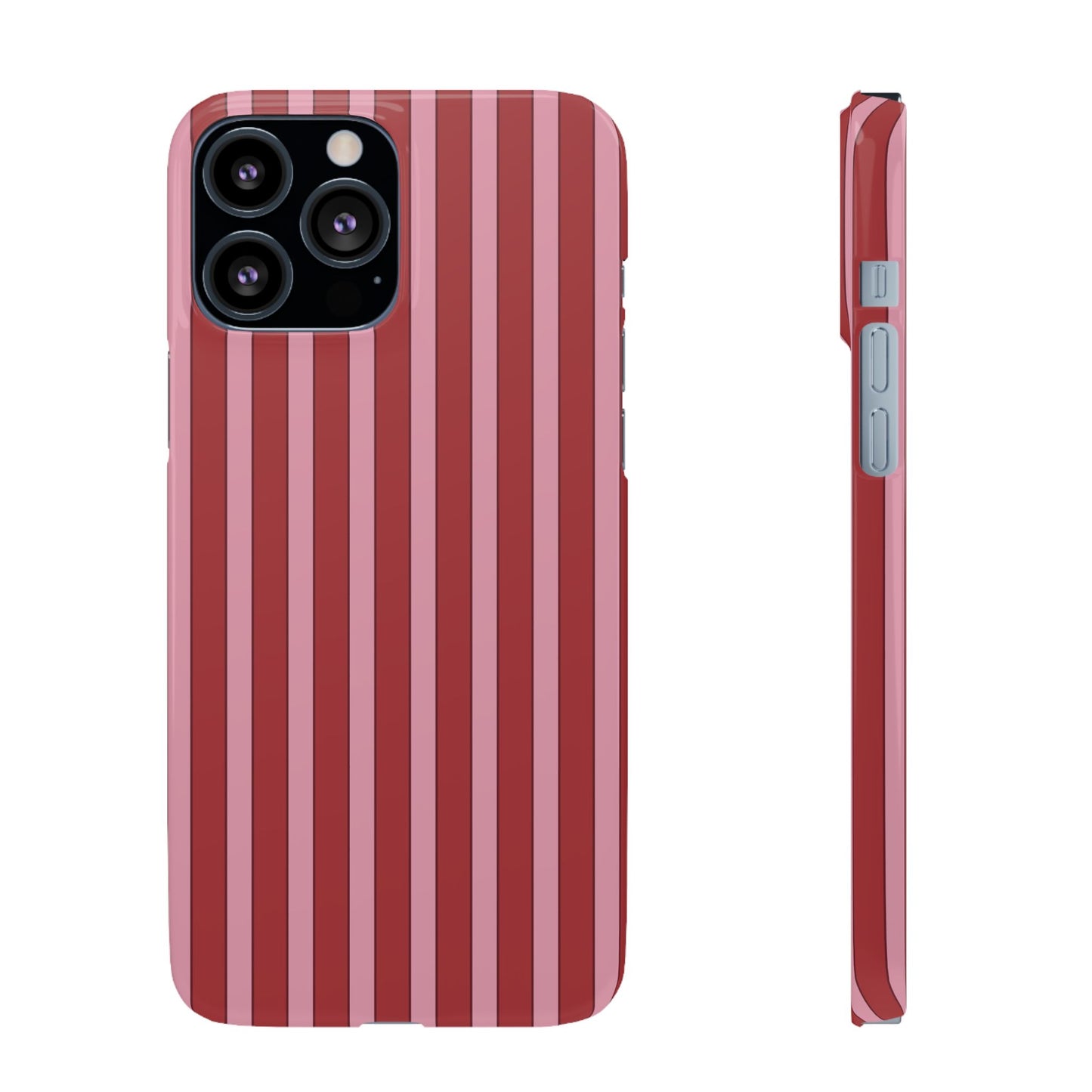 Striped Red Snap Phone Case — Slim Phone Cover for Apple iPhone and Samsung Galaxy.