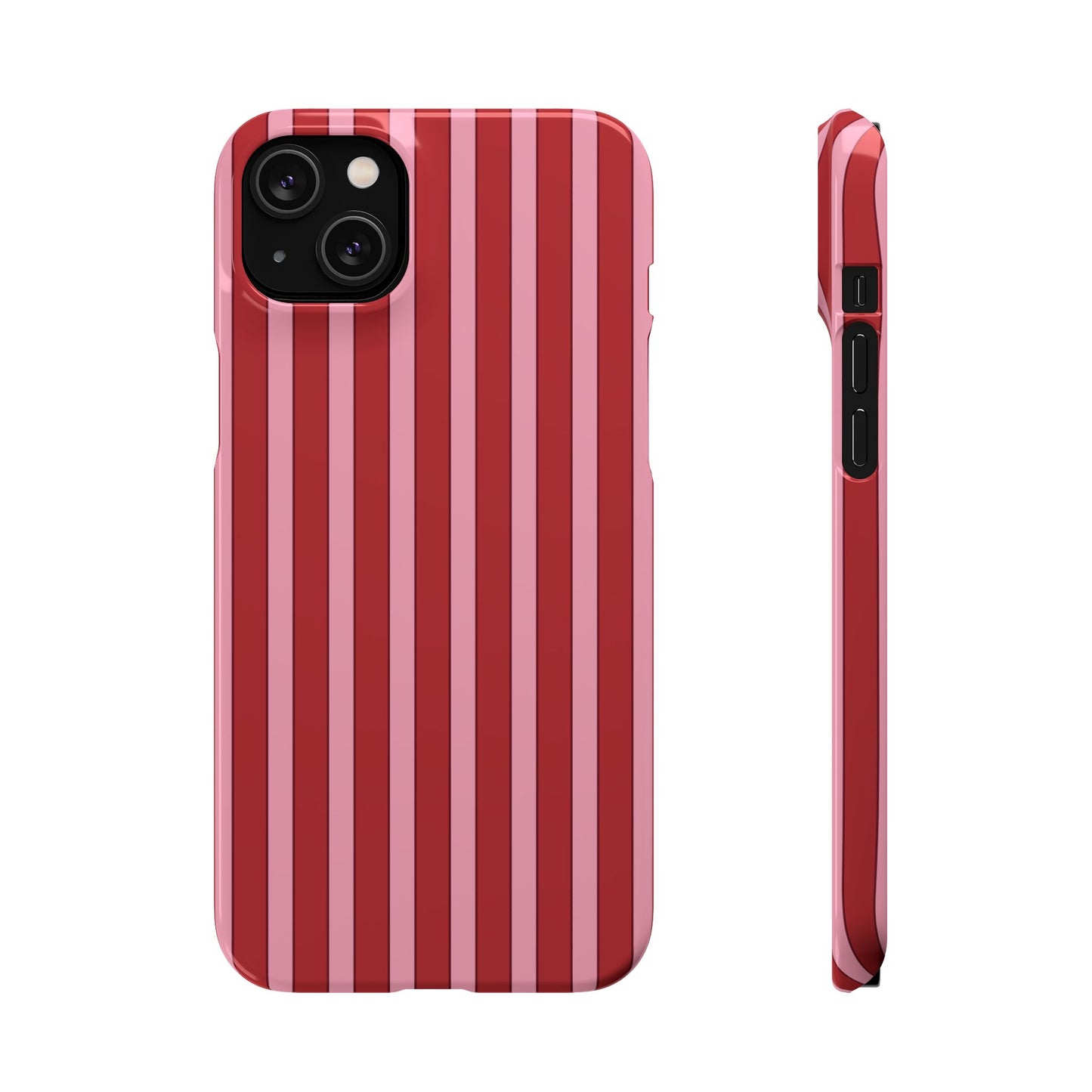 Striped Red Snap Phone Case — Slim Phone Cover for Apple iPhone and Samsung Galaxy.