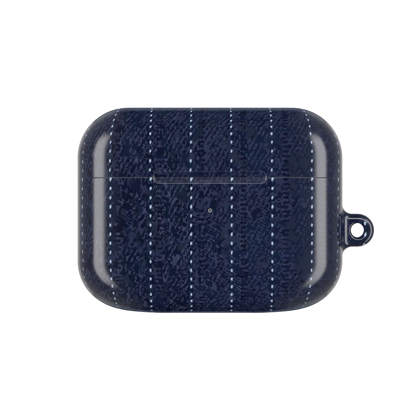Knitted Navy Stripe AirPod Case — Cozy Textured Protective Cover