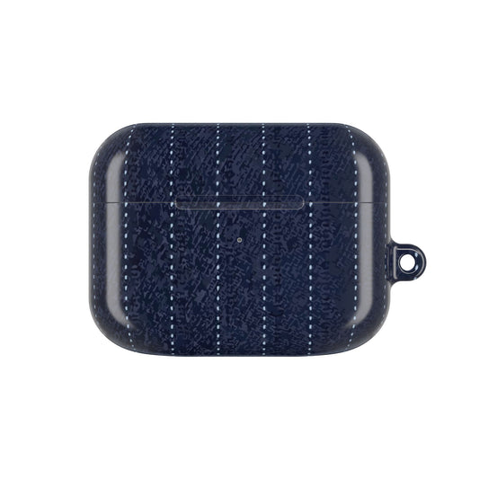Knitted Navy Stripe AirPod Case — Cozy Textured Protective Cover