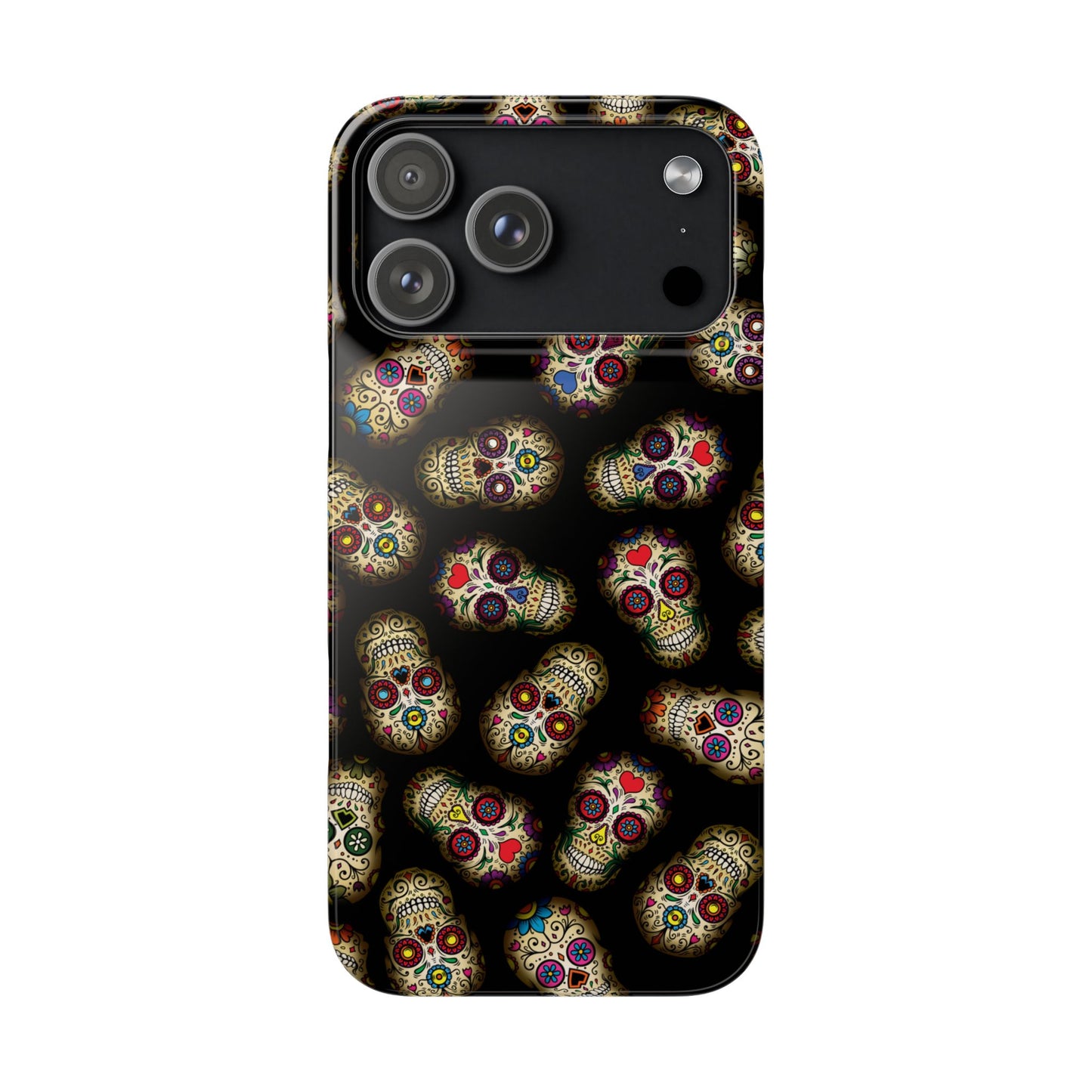 Sugar Skull — Day of the Dead Floral Slim Case for Apple iPhone, Samsung Galaxy and Google Pixel.
