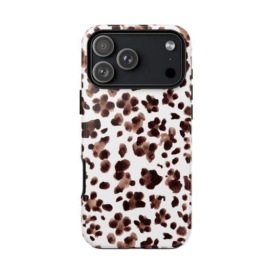 Brown Cowhide Print Phone Case — Tough Protective iPhone Cover