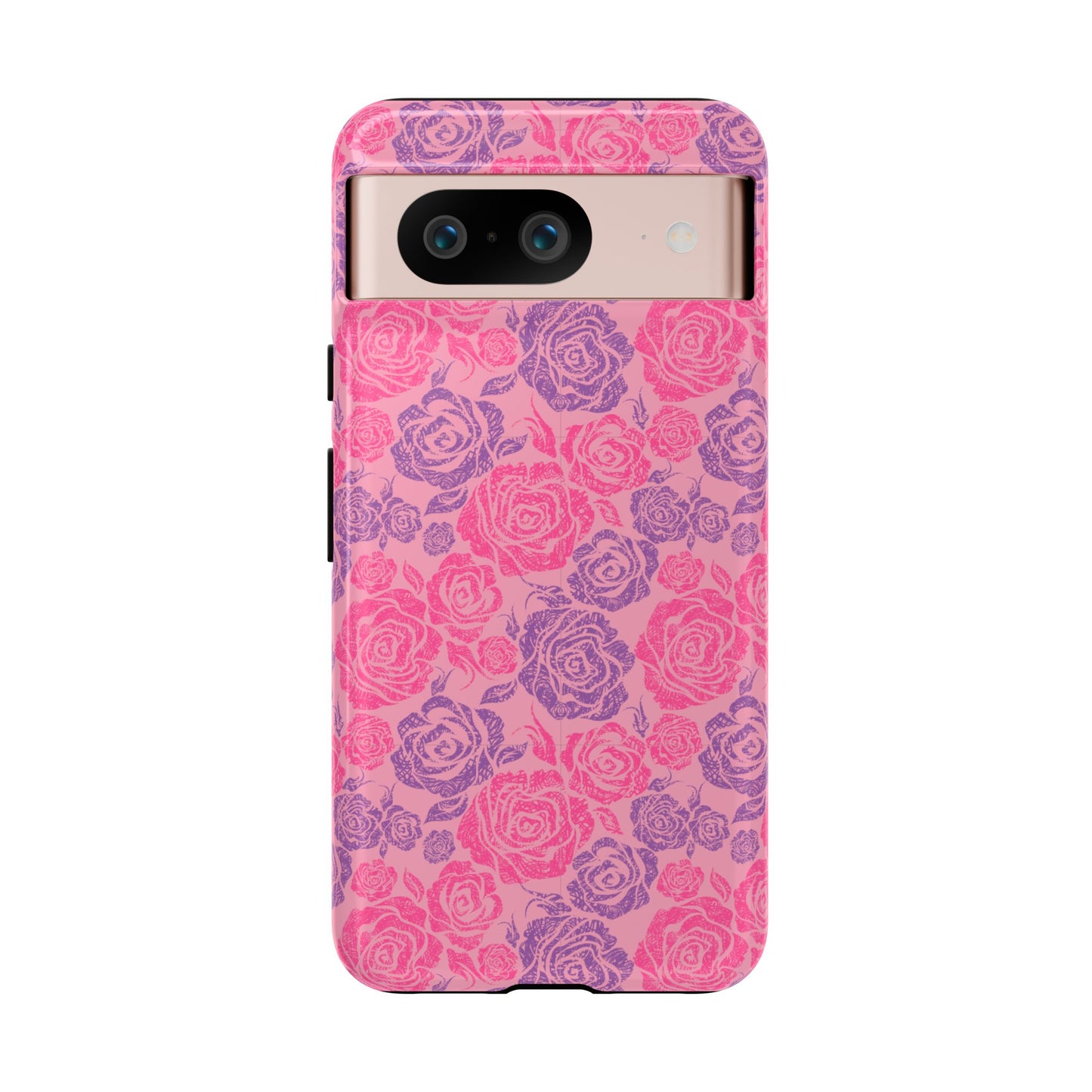 Pink & Lavender Rose Pattern Tough Phone Case