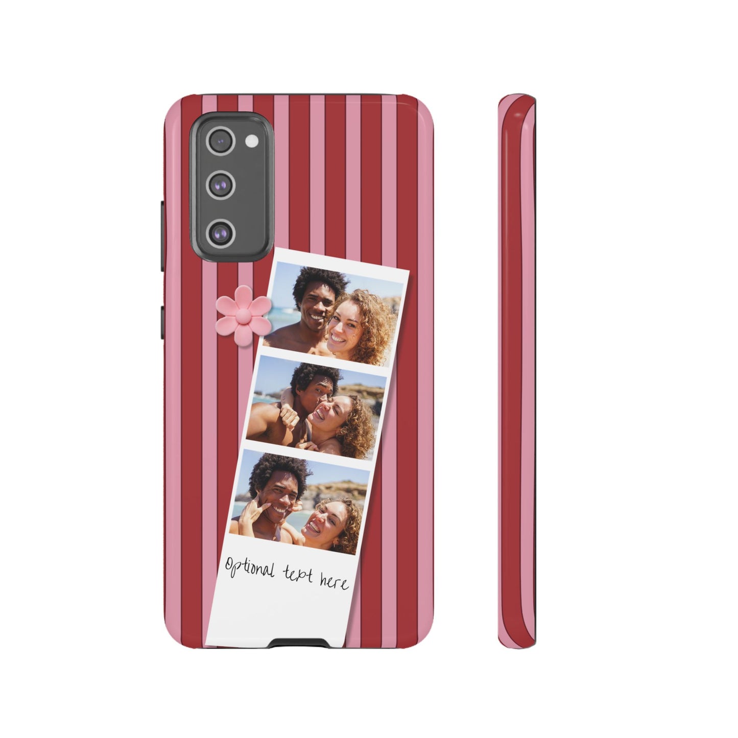 Customisable Three Photo Personalised Collage Tough Phone Case for Apple iPhone, Samsung Galaxy and Google Pixel.
