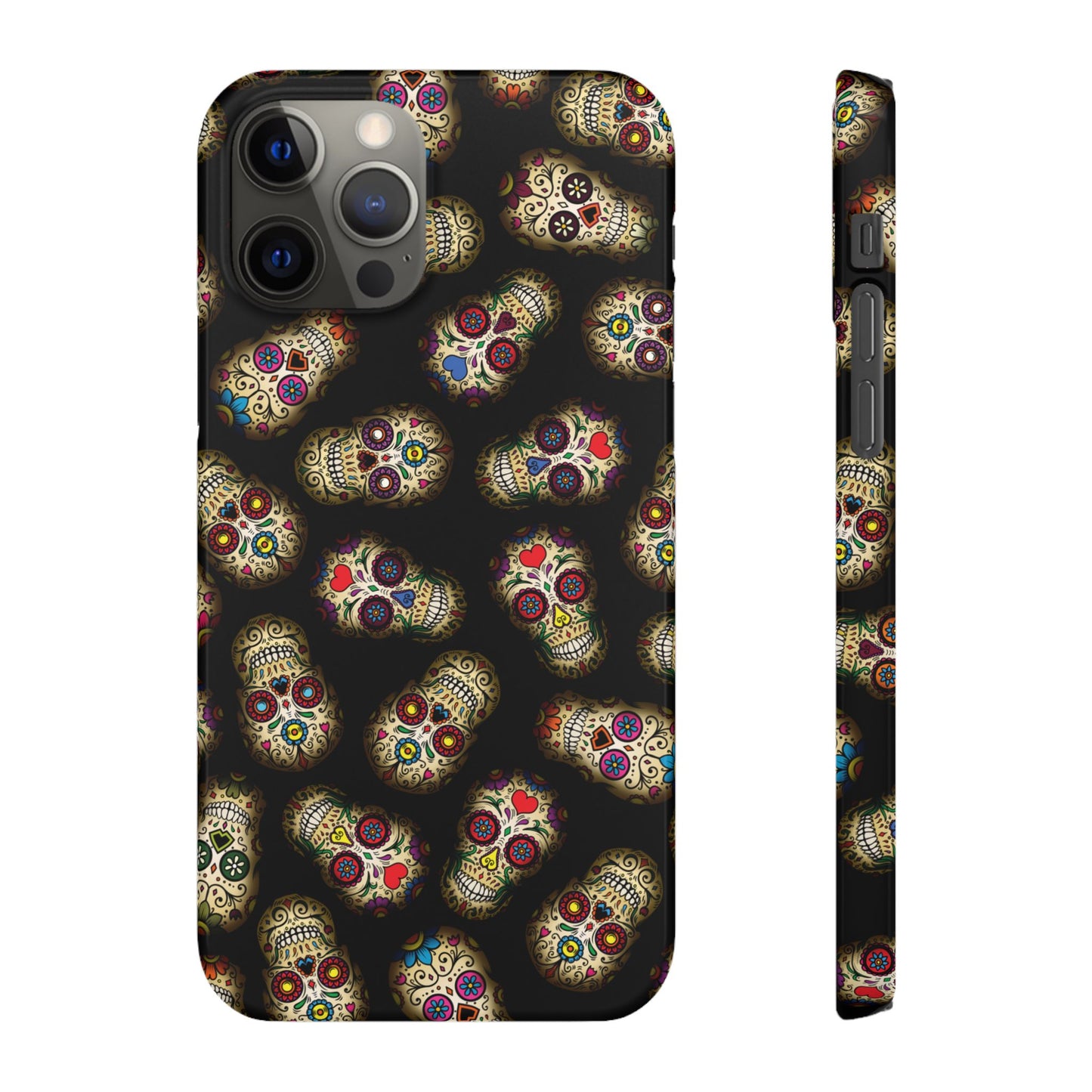 Sugar Skull — Day of the Dead Floral Slim Case for Apple iPhone, Samsung Galaxy and Google Pixel.