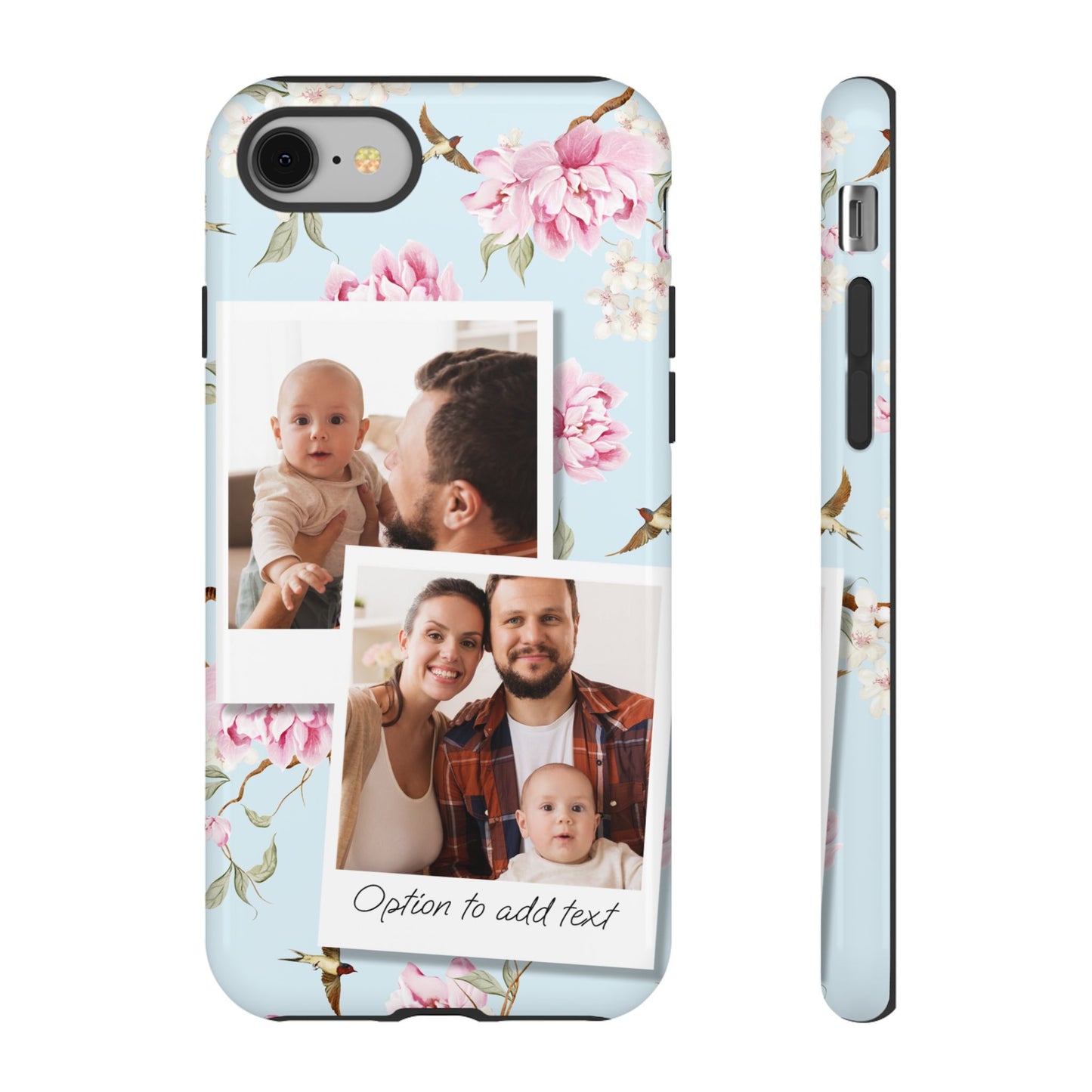 Two image Personalised Floral Photo Collage Tough Case — Personalised Family Phone Case