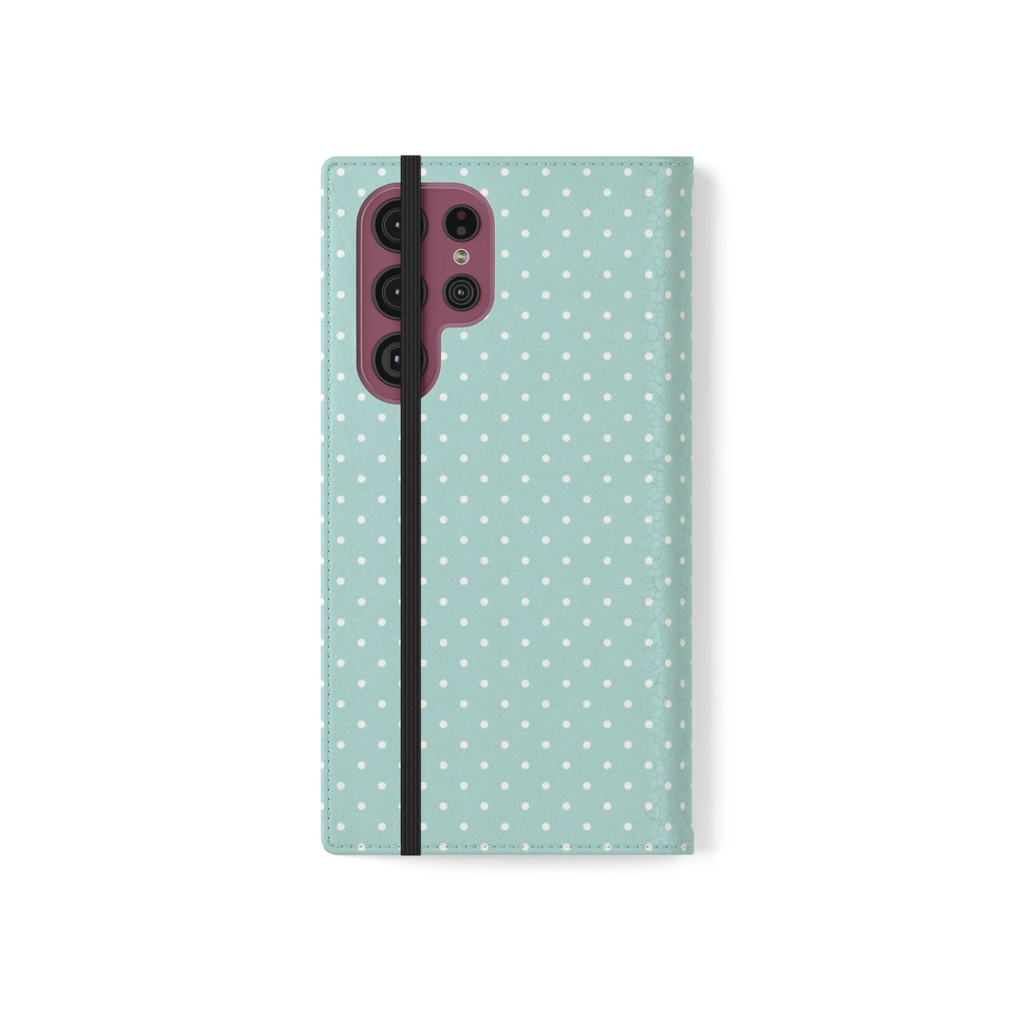 Polka Dot Flip Phone Case — Pastel Blue Polka Dot Wallet Cover