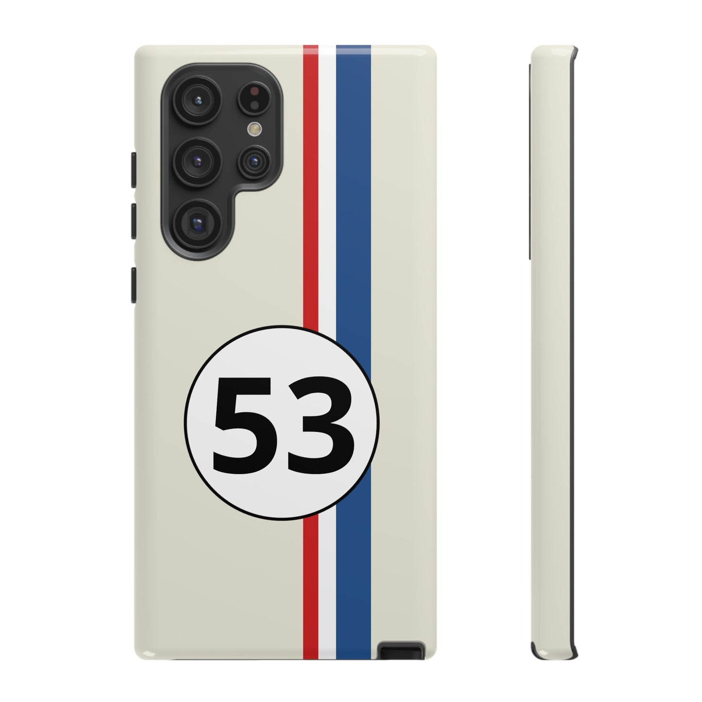 Racing Stripe Personalised Number Tough Phone Case for Apple iPhone, Samsung Galaxy and Google Pixel.