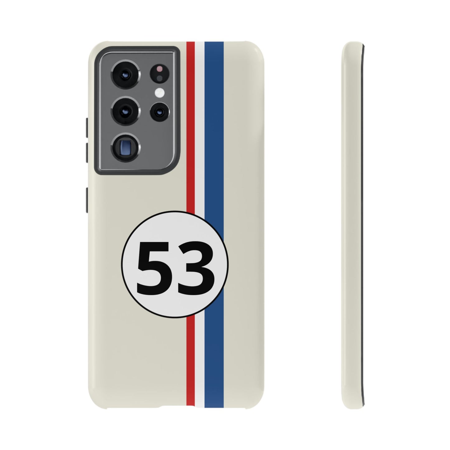 Racing Stripe Personalised Number Tough Phone Case for Apple iPhone, Samsung Galaxy and Google Pixel.