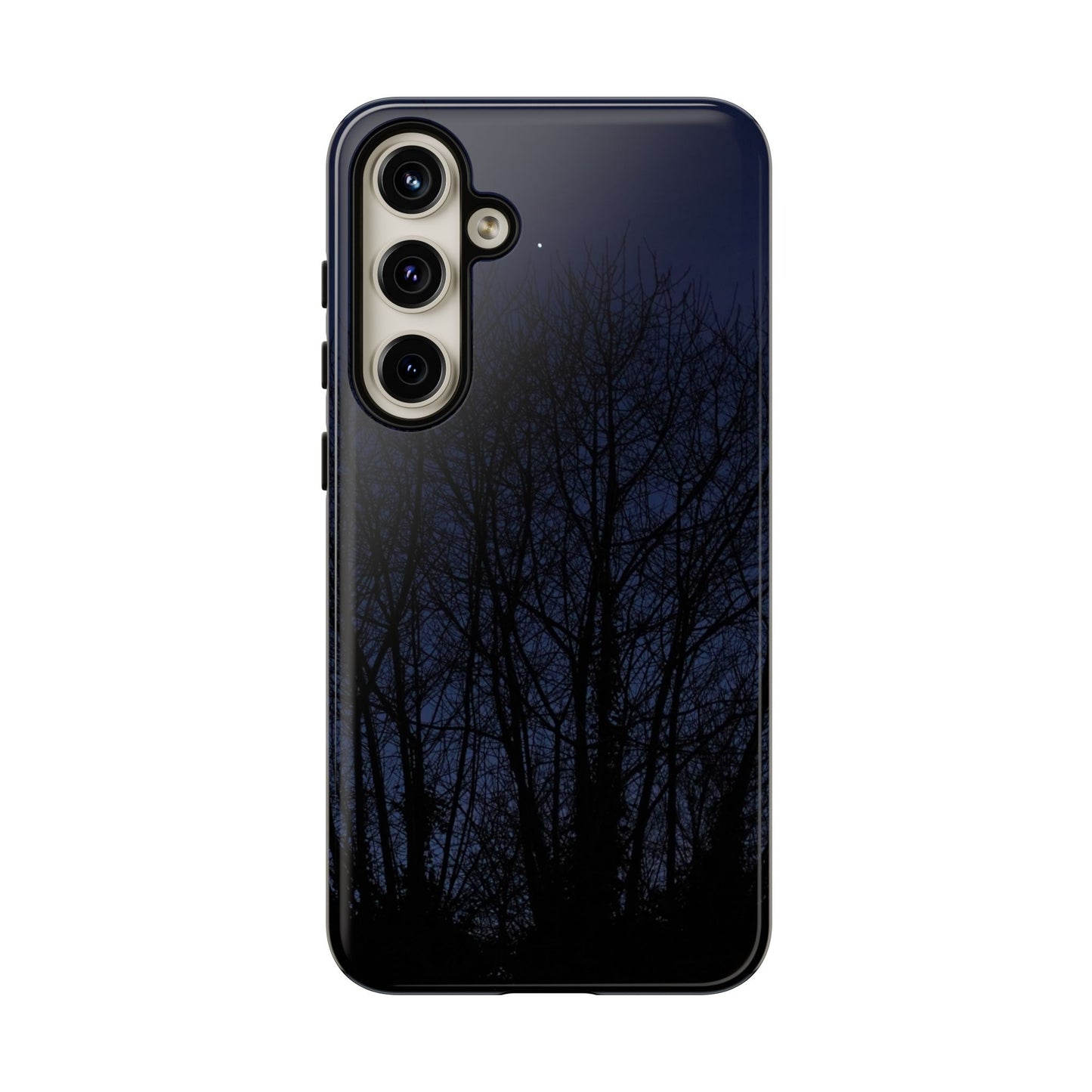 Night Forest Phone Case — Dark Tree Silhouette Protective Tough Case