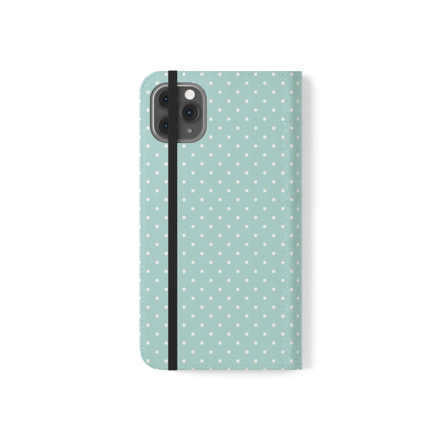 Polka Dot Flip Phone Case — Pastel Blue Polka Dot Wallet Cover