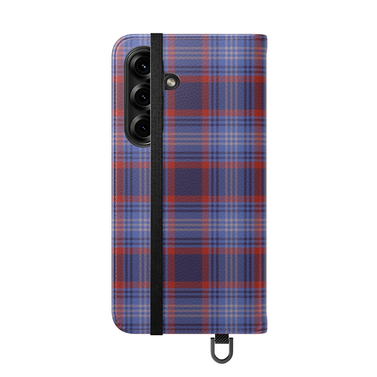 Tartan Flip Phone Case — Red & Purple Plaid Wallet Cover