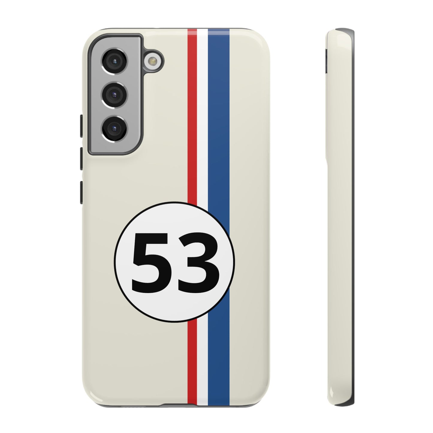 Racing Stripe Personalised Number Tough Phone Case for Apple iPhone, Samsung Galaxy and Google Pixel.