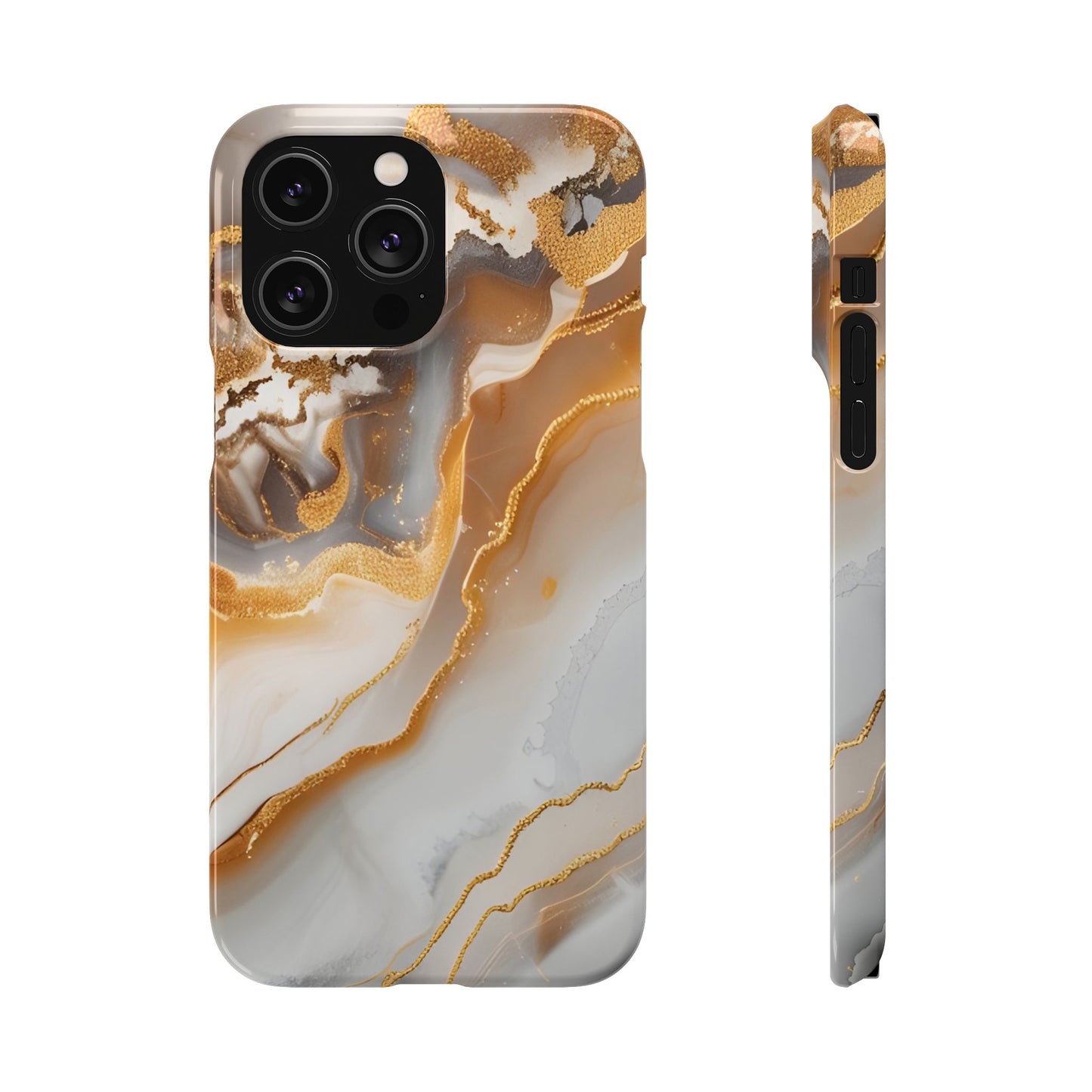 Gold Agate Phone Case – Marble Geode Snap Case