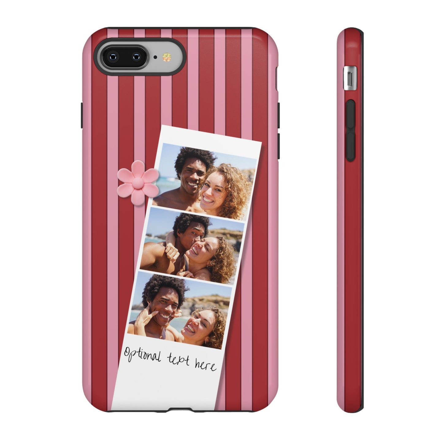 Customisable Three Photo Personalised Collage Tough Phone Case for Apple iPhone, Samsung Galaxy and Google Pixel.