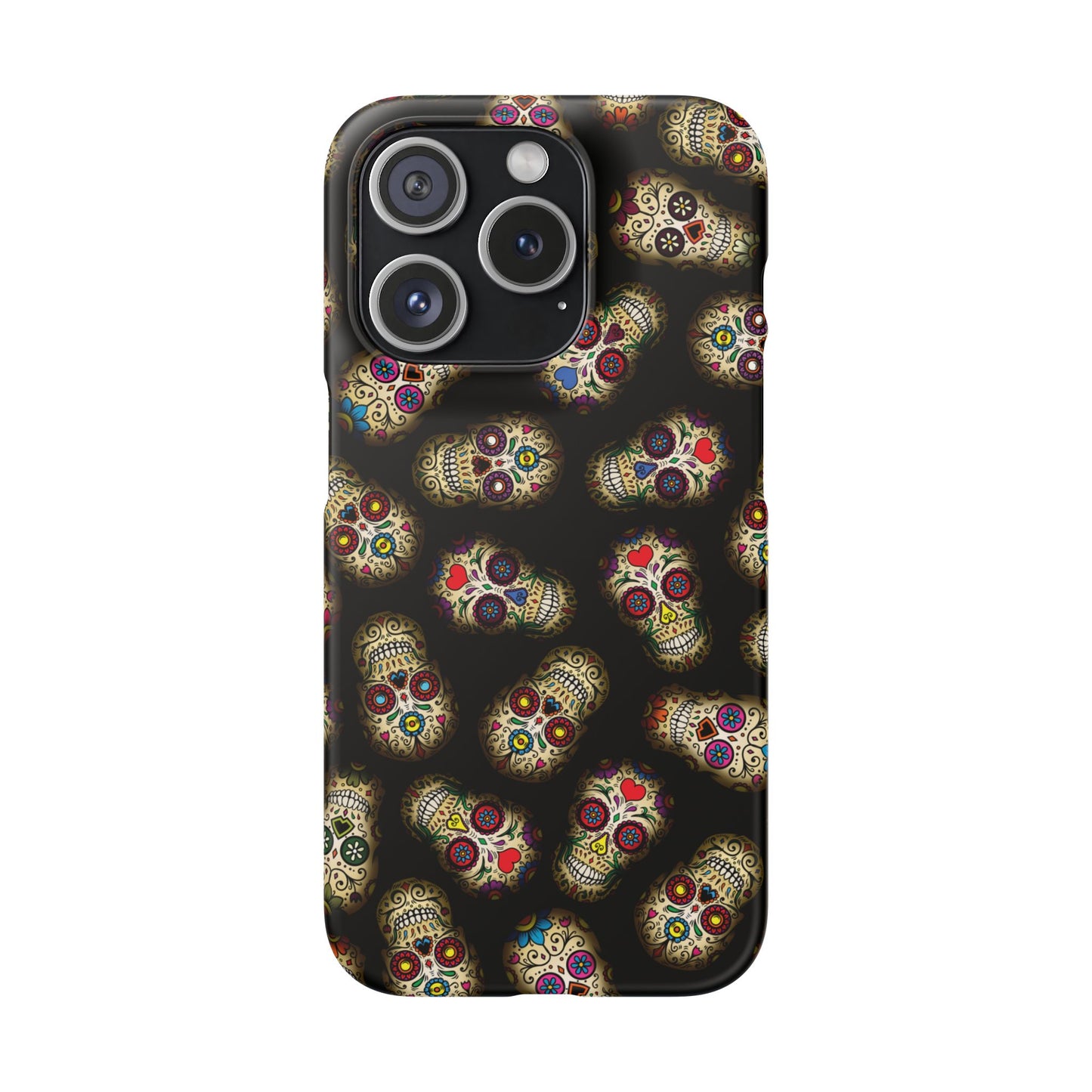 Sugar Skull — Day of the Dead Floral Slim Case for Apple iPhone, Samsung Galaxy and Google Pixel.