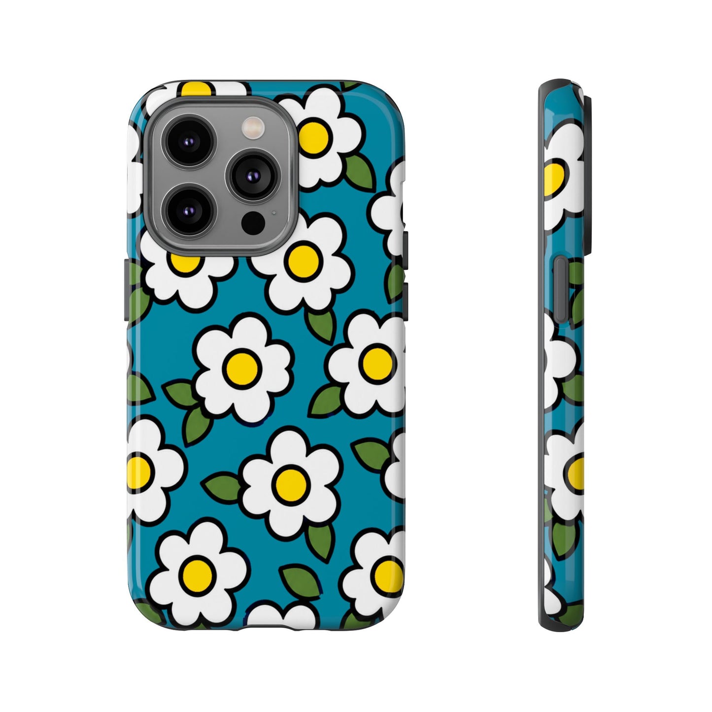 Blue Daisy Tough Phone Case — Floral Protective iPhone Cover