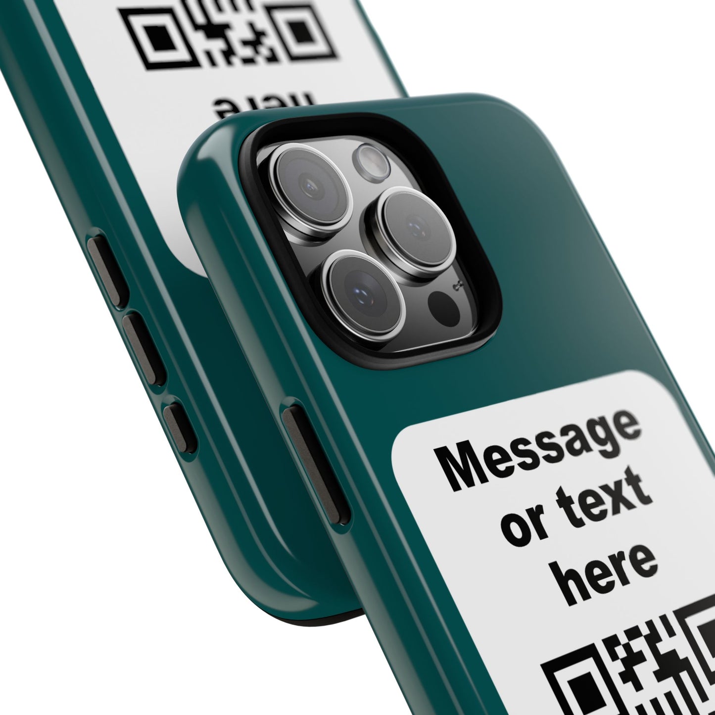 Custom QR Code Tough Phone Case — "Custom text" Contact Case