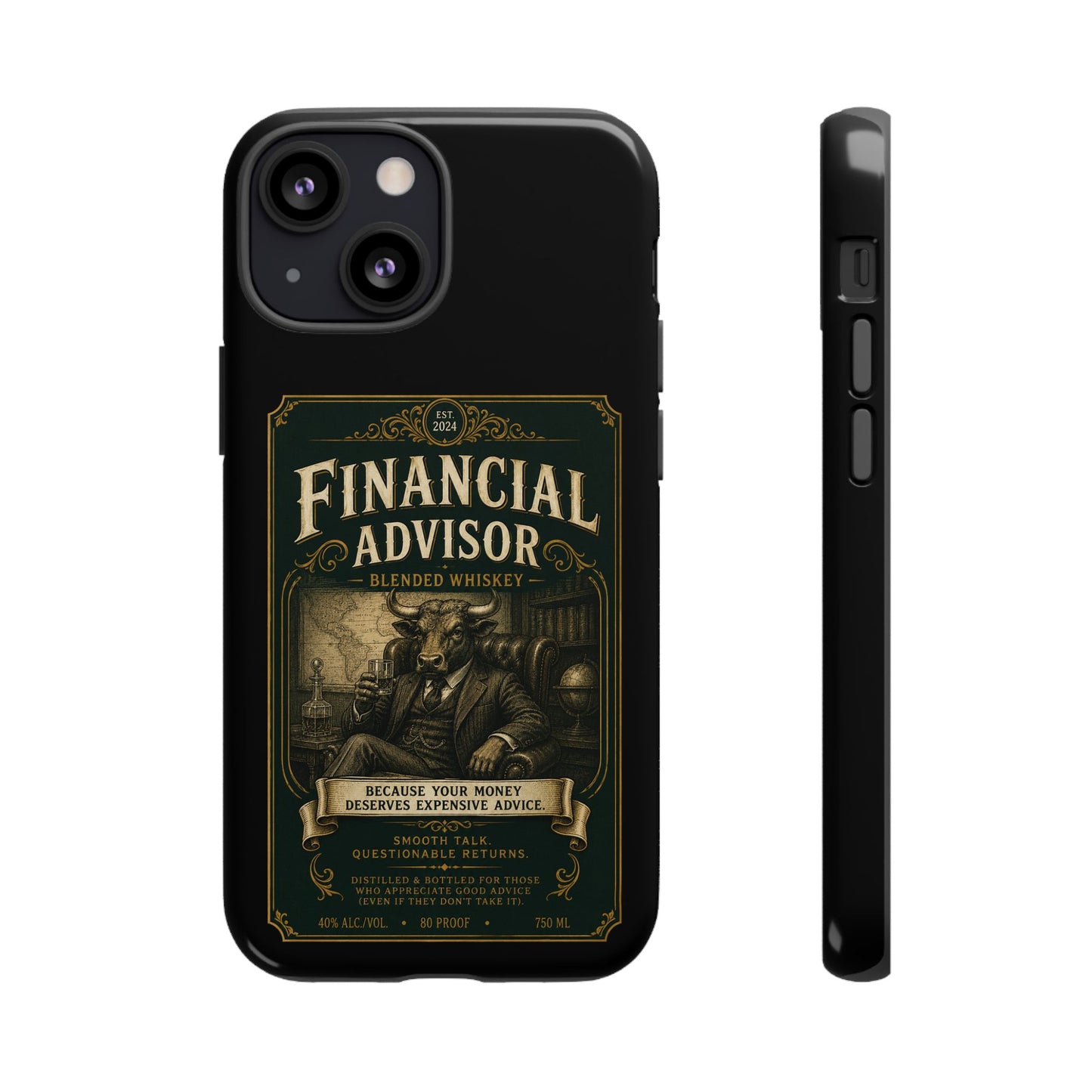 Financial Advisor Phone Case — Vintage Whiskey Label Design