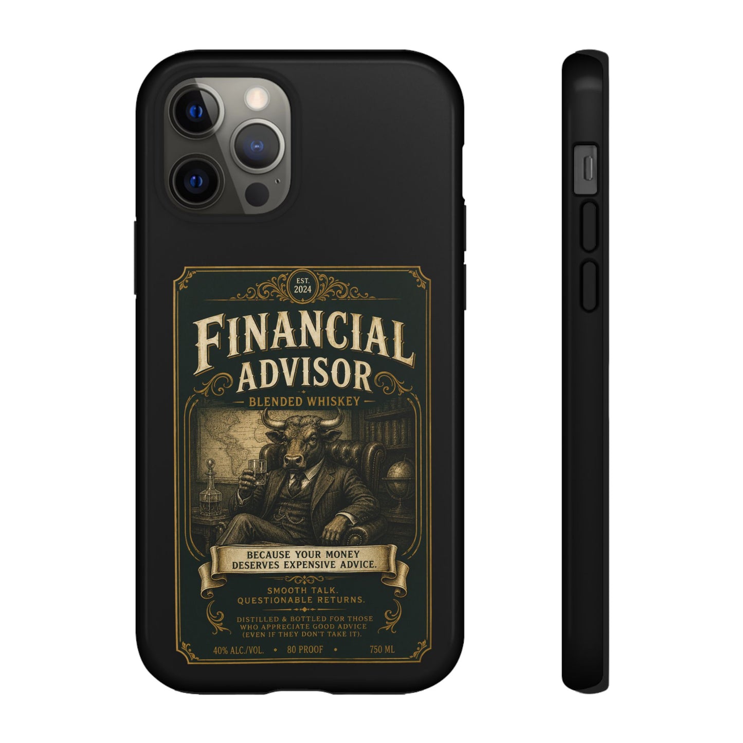 Financial Advisor Phone Case — Vintage Whiskey Label Design