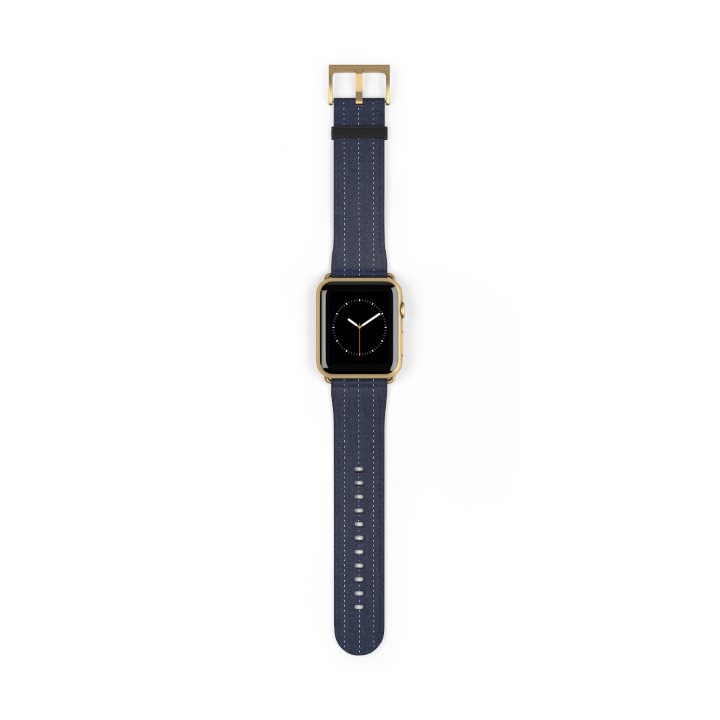 Navy Stitch Leather Watch Band — Classic Apple Watch Strap